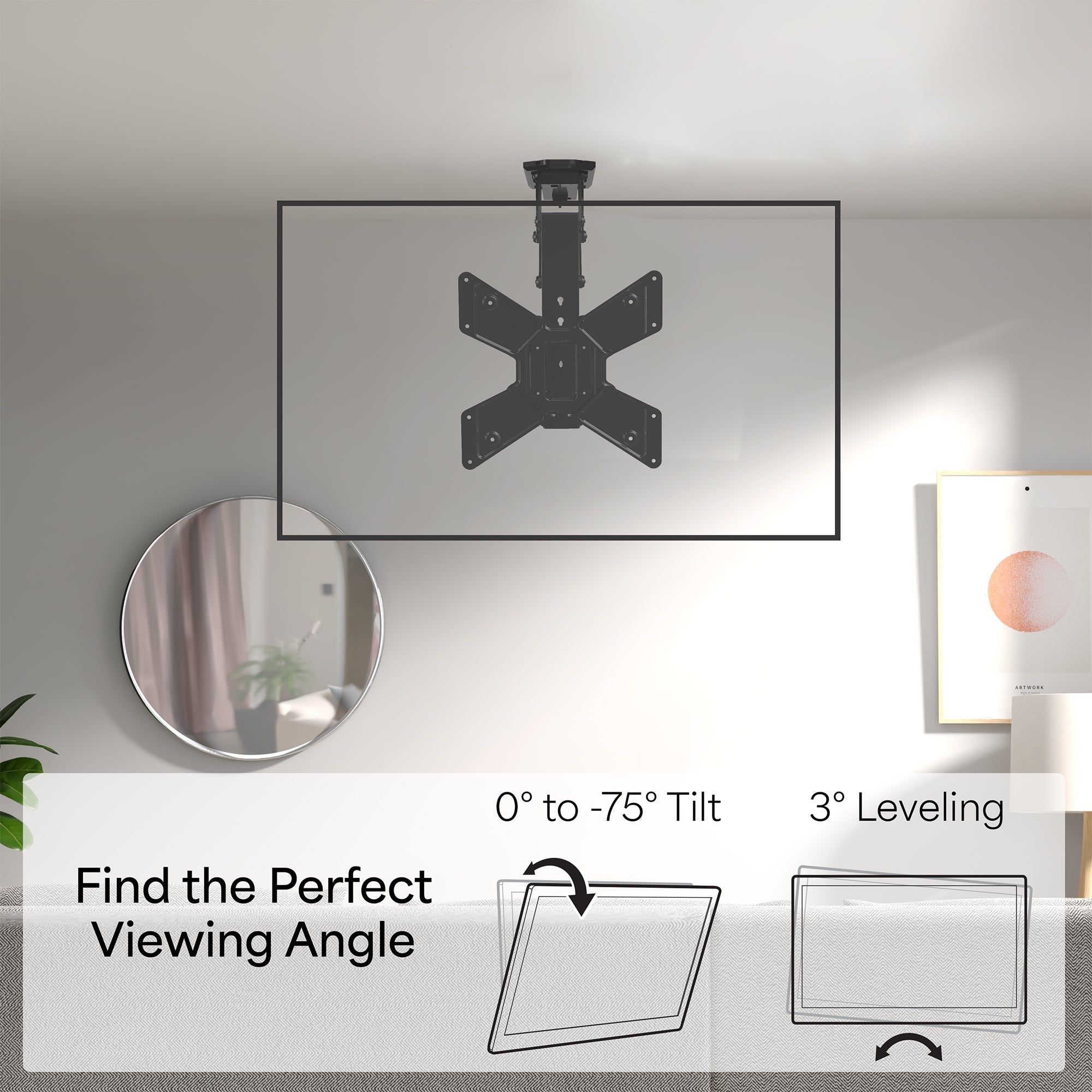 Electric Flip Down Ceiling Mount for 23" to 55" TVs