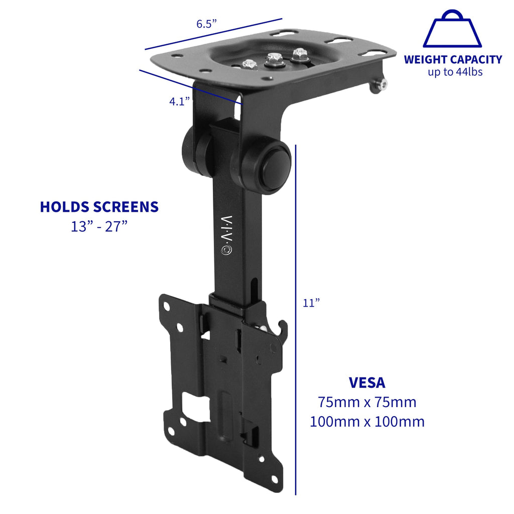 Flip Down Ceiling Mount for 13" to 27" TVs and Monitors