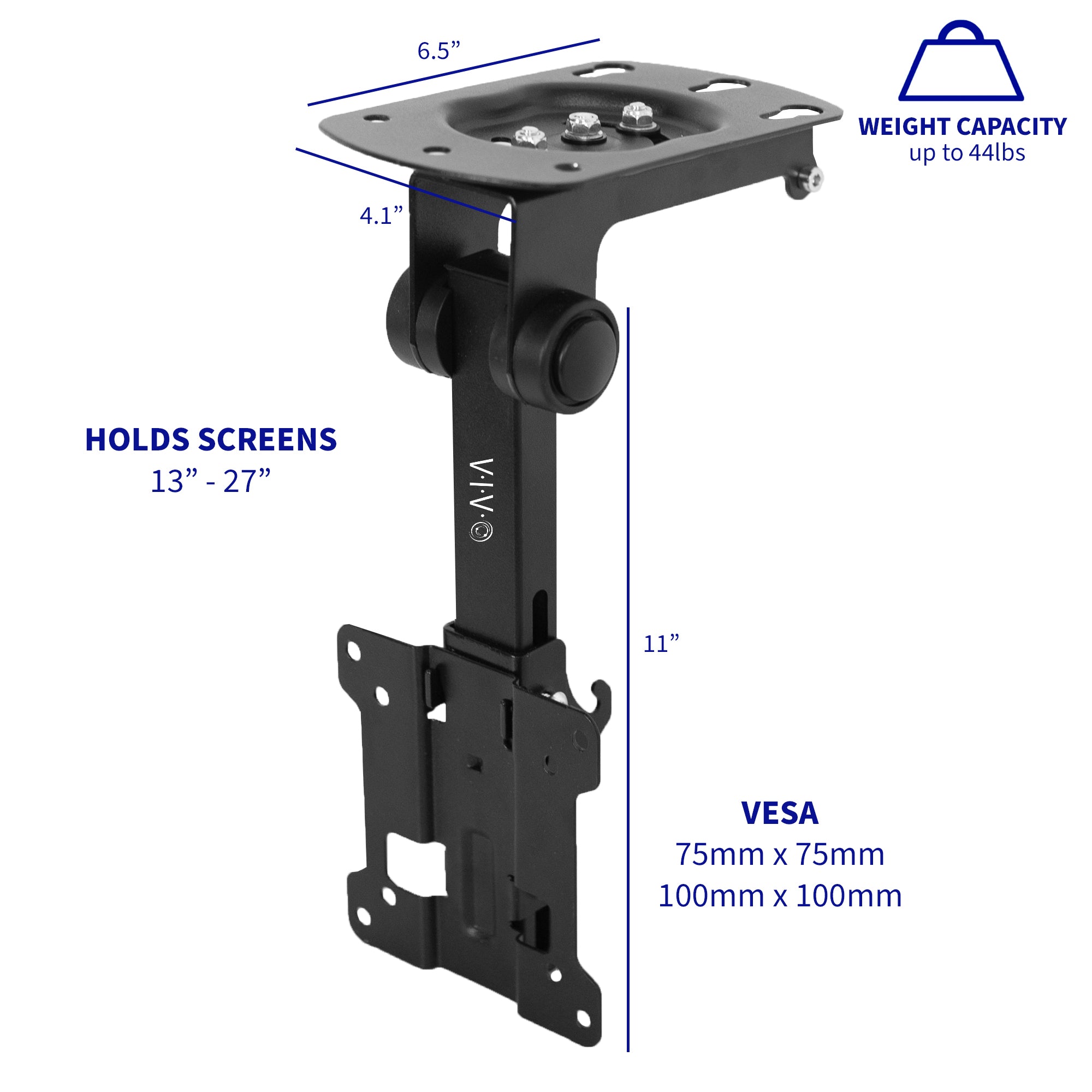 Flip Down Ceiling Mount for 13" to 27" TVs and Monitors