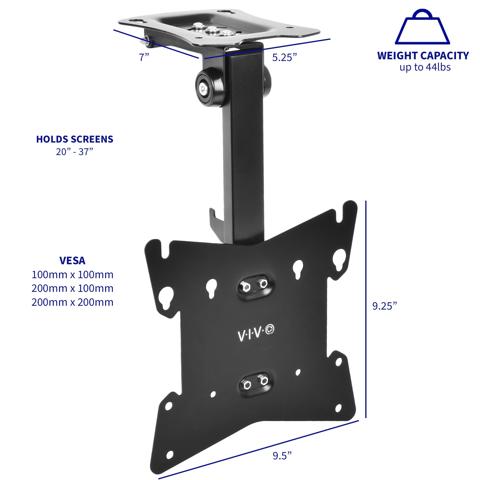 Flip Down Ceiling Mount for 20" to 37" TVs and Monitors
