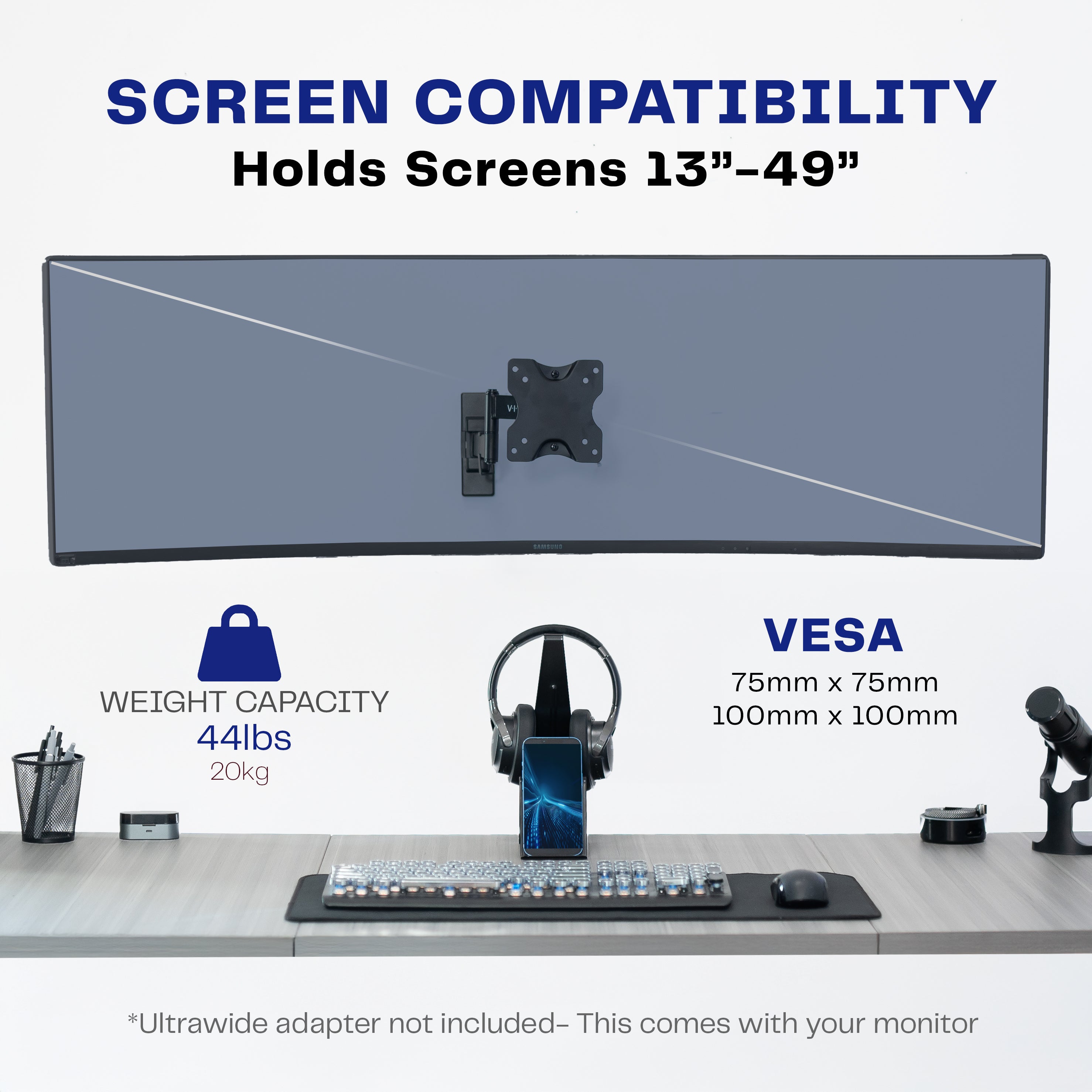 Wall Mount for Ultrawides up to 49"