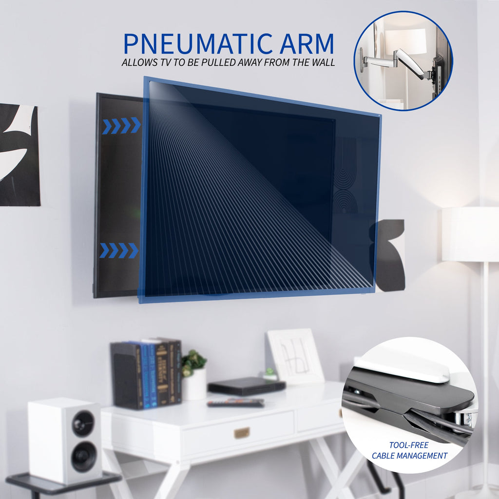 Silver Pneumatic Arm Wall Mount for 26" to 55" TVs