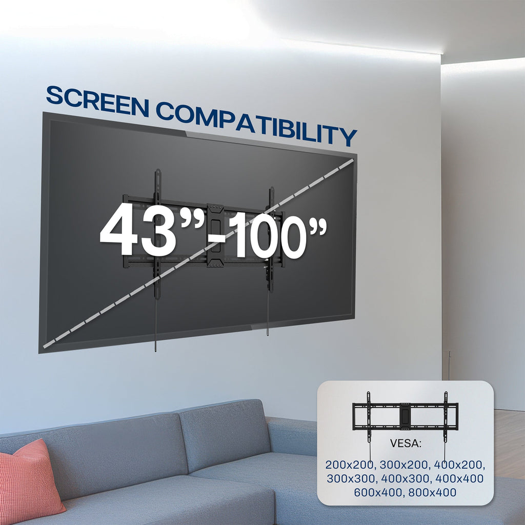 Extra Large Tilting Wall Mount for 43” to 100” TVs