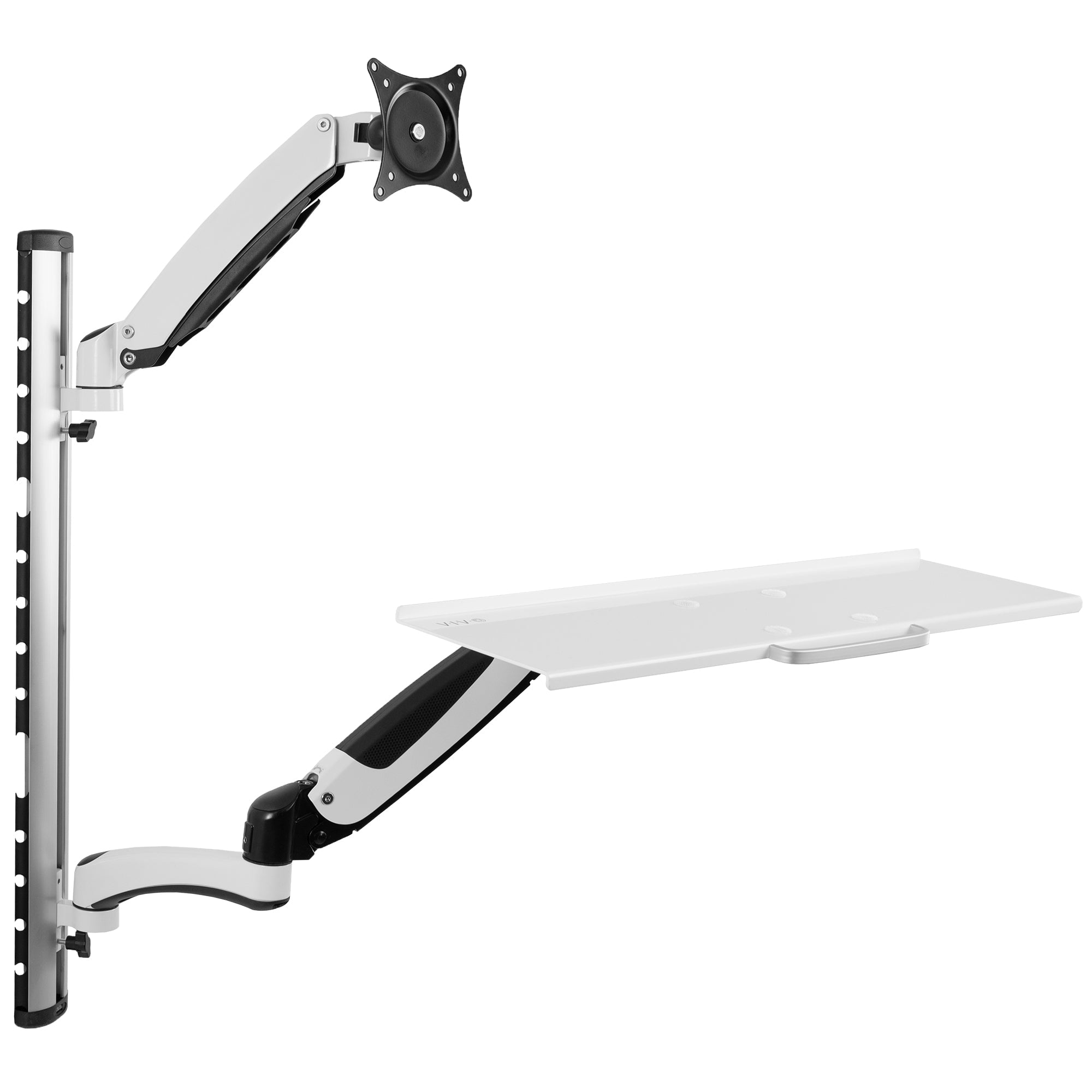 Single 13" to 27" Monitor Sit to Stand Wall Mount Workstation