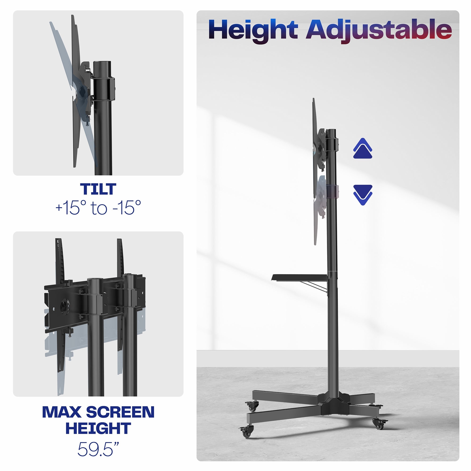 Mobile TV Cart for 32" to 83" Screens