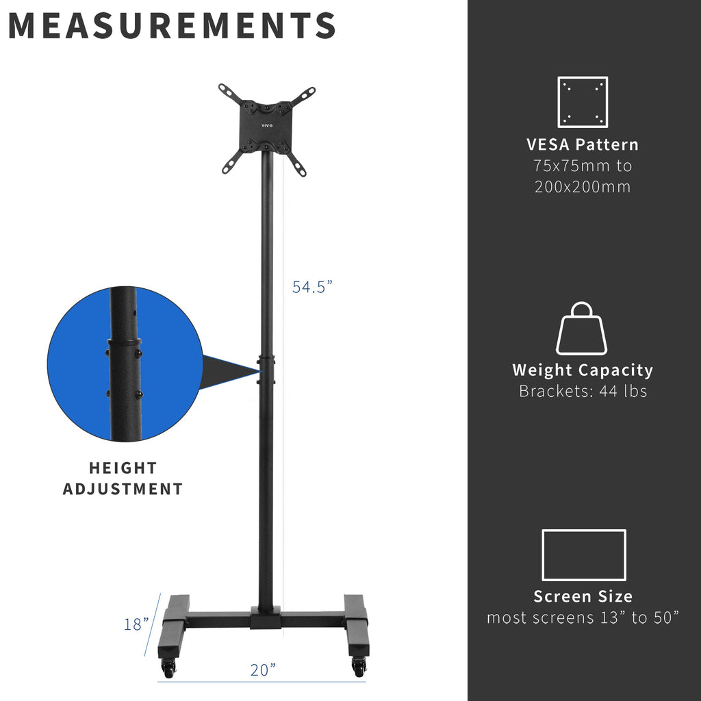 TV Cart for 13" to 50" Screens