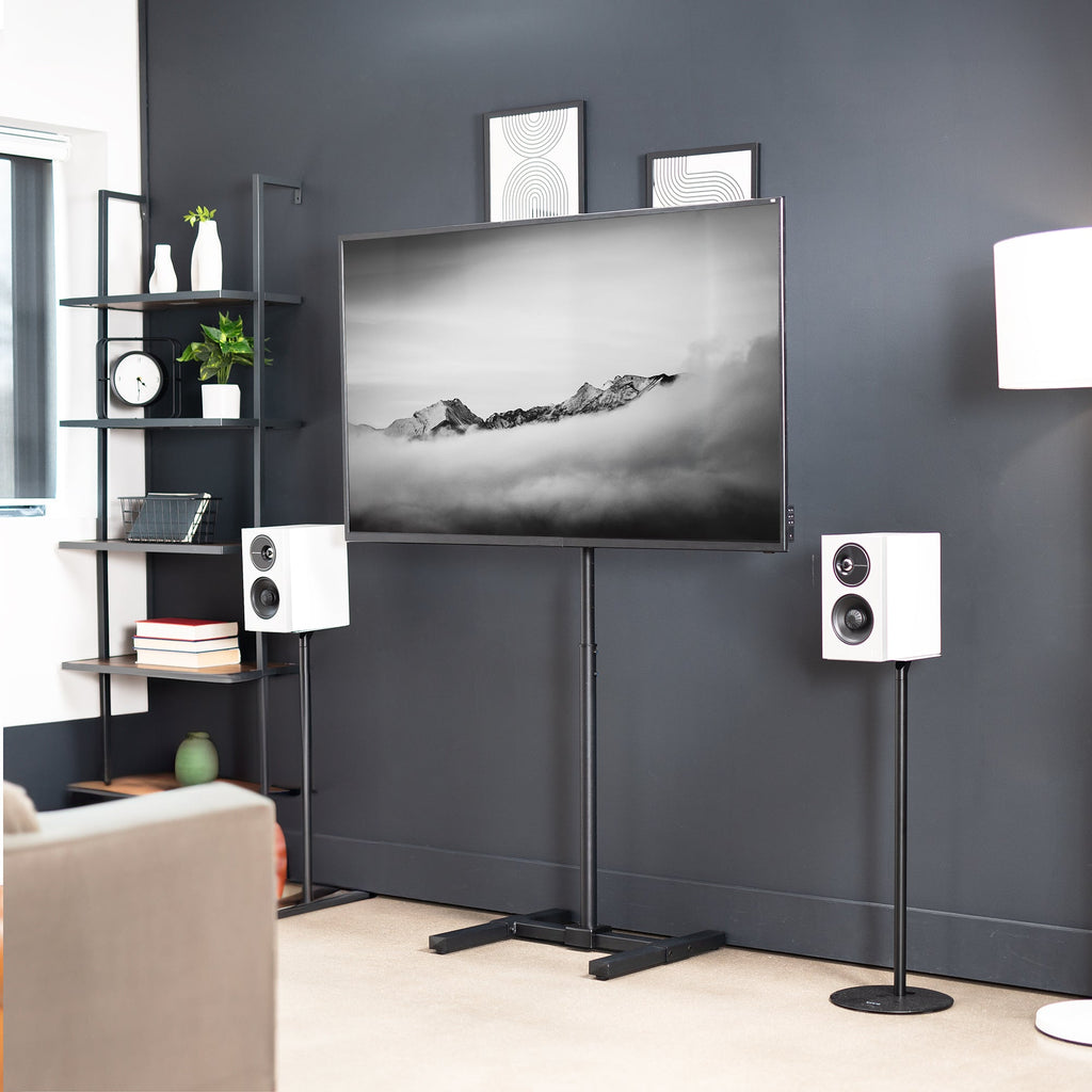 Height Adjustable TV Floor Stand - Up to 65" Screens