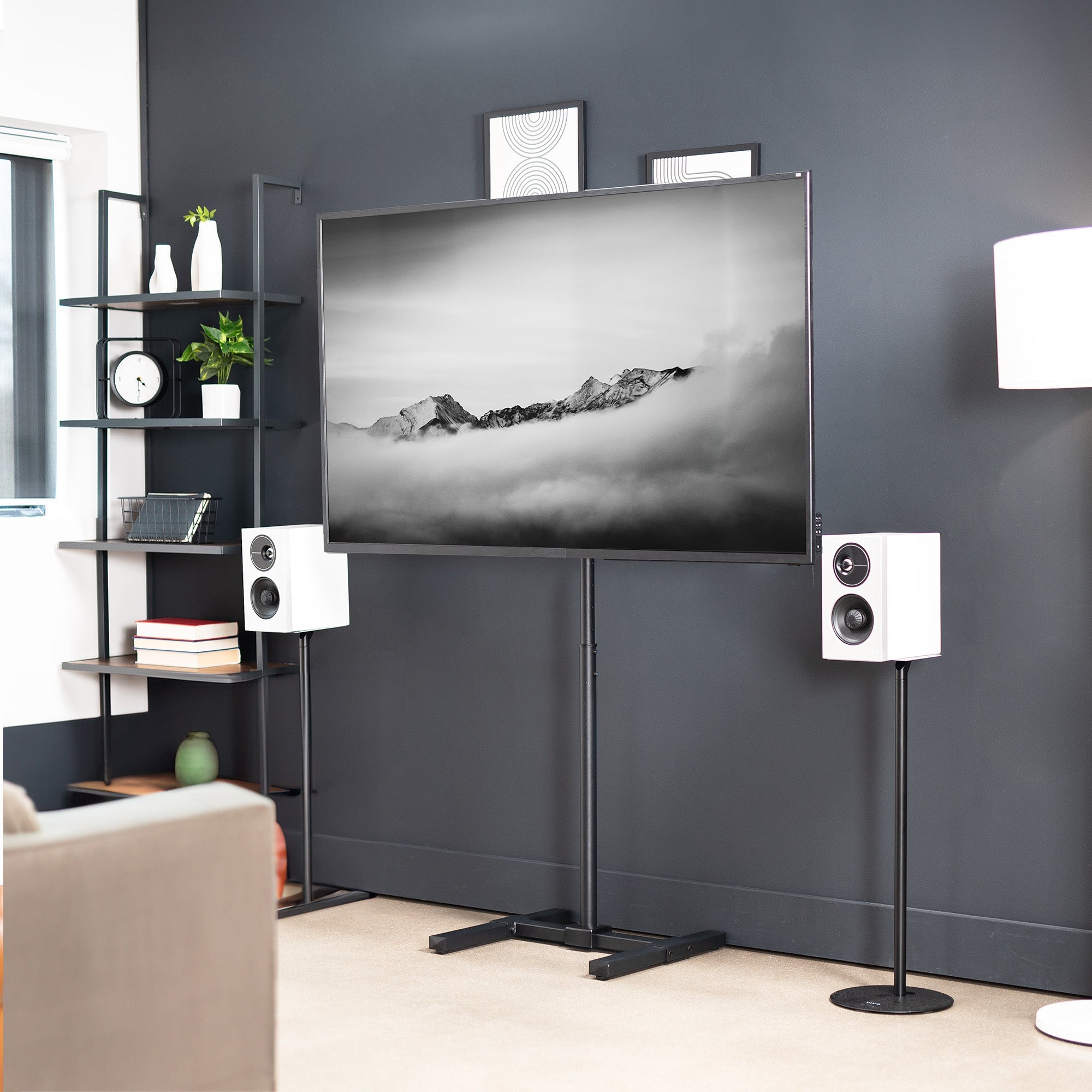 Height Adjustable TV Floor Stand - Up to 65" Screens