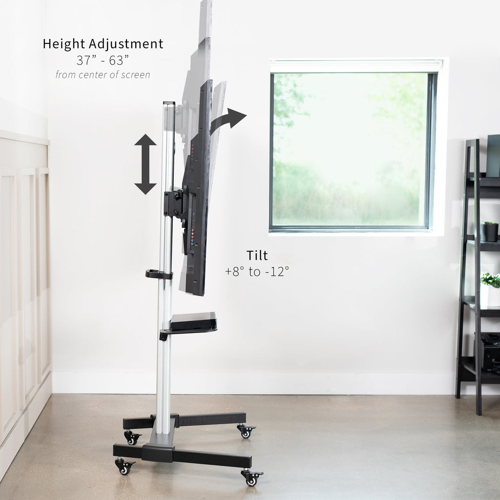 Silver TV Cart for 32" to 83" Screens