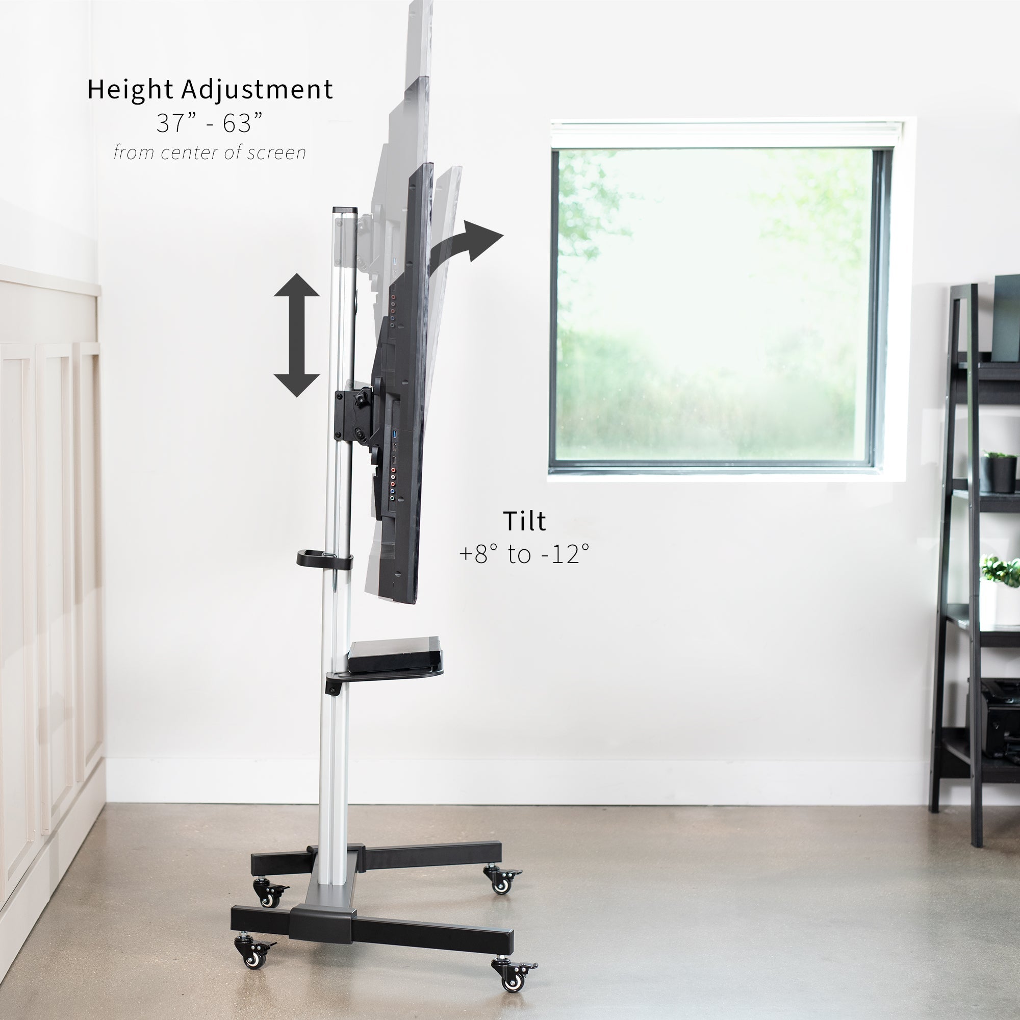 Silver TV Cart for 32" to 83" Screens