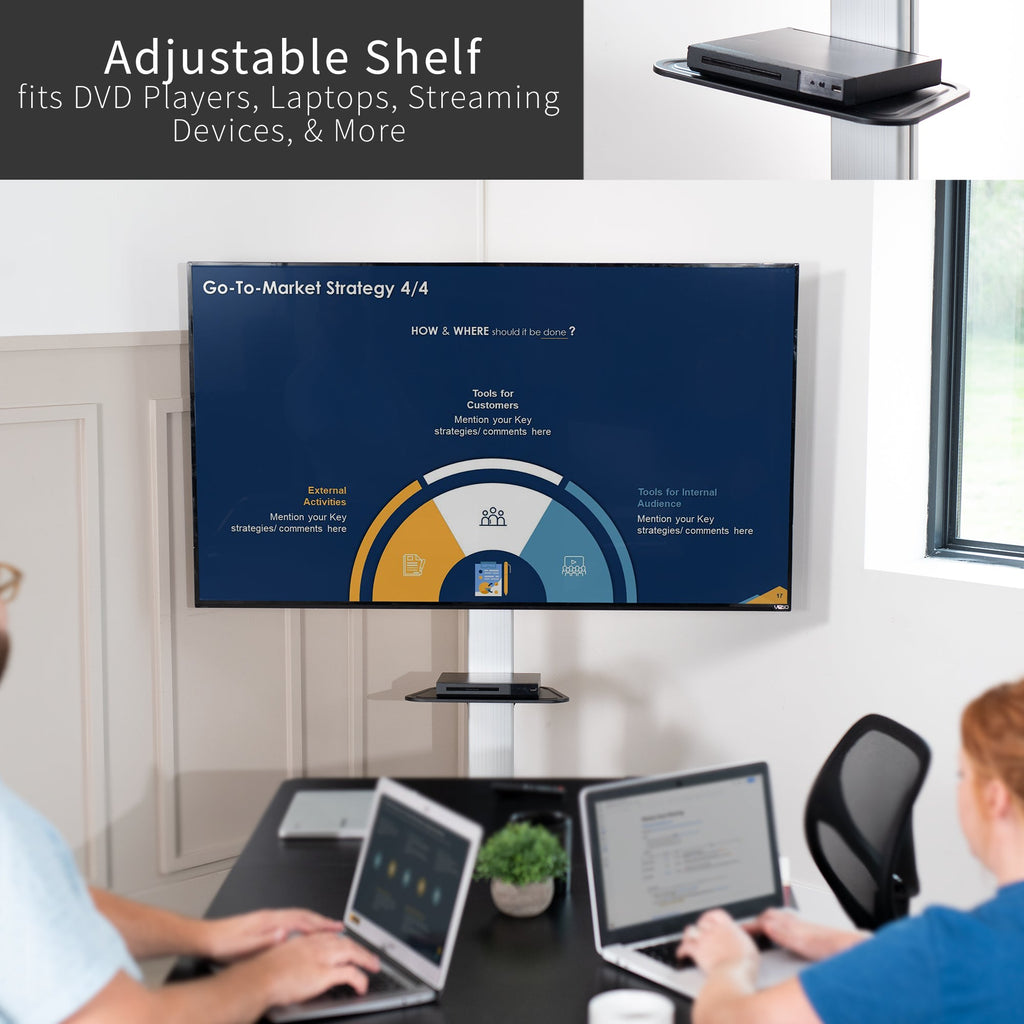 Silver TV Cart for 32" to 83" Screens