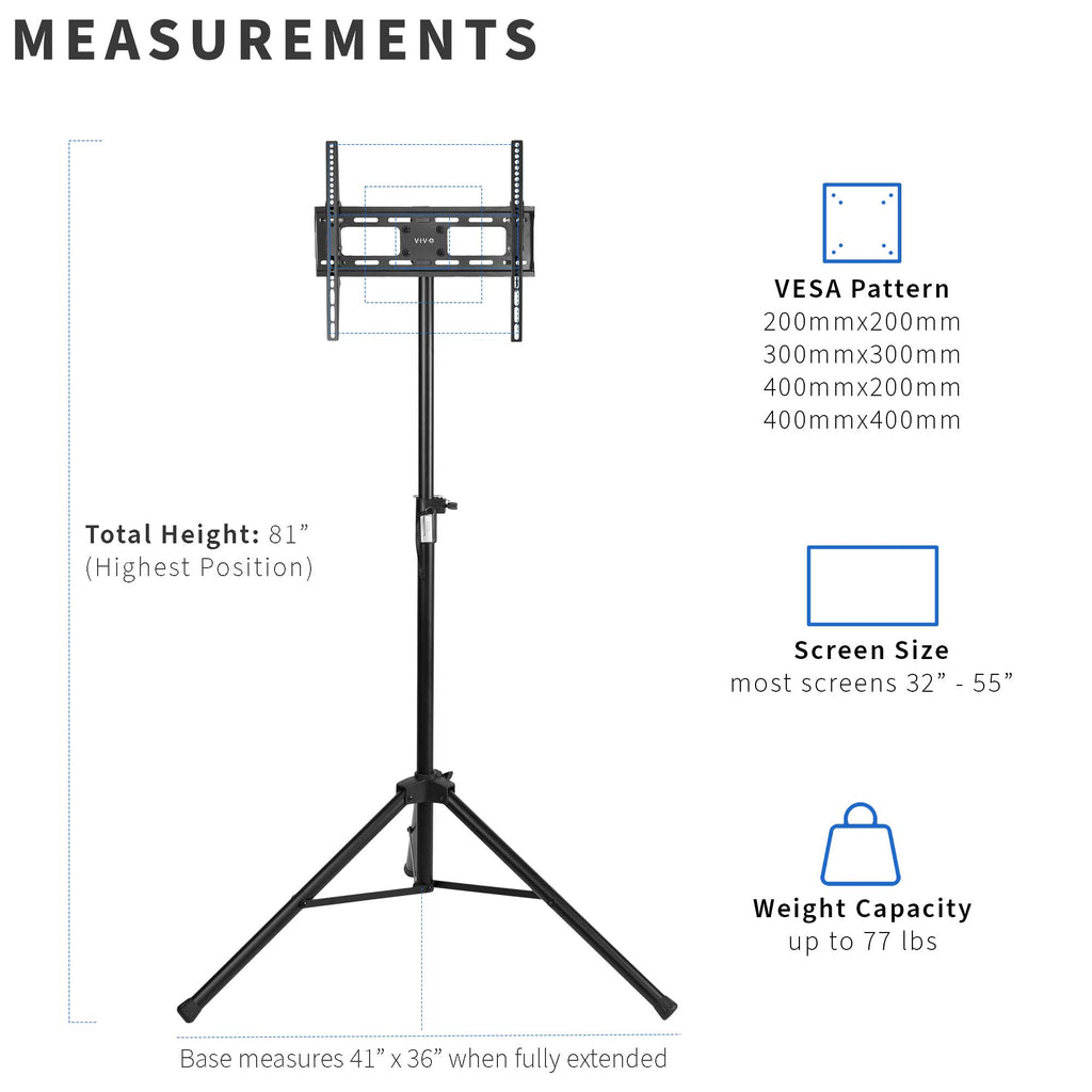 Portable Tripod TV Stand 35" to 75"
