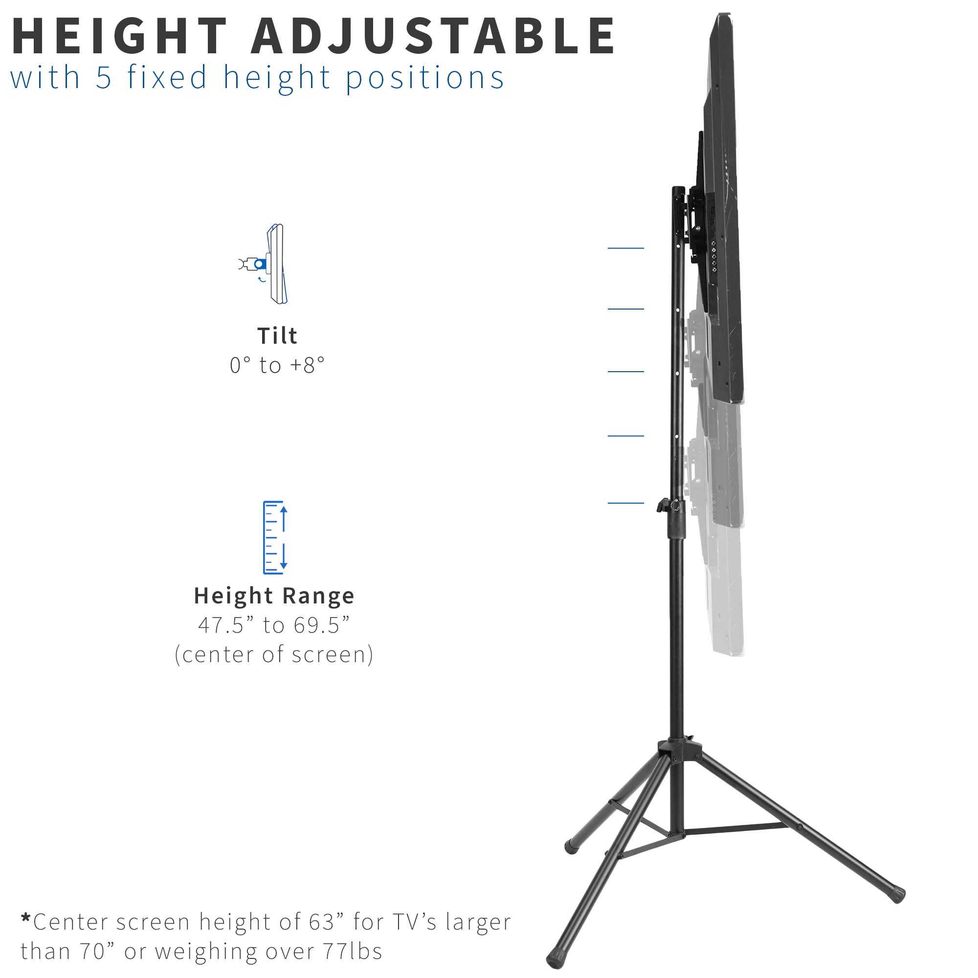 Portable Tripod TV Stand 35" to 75"