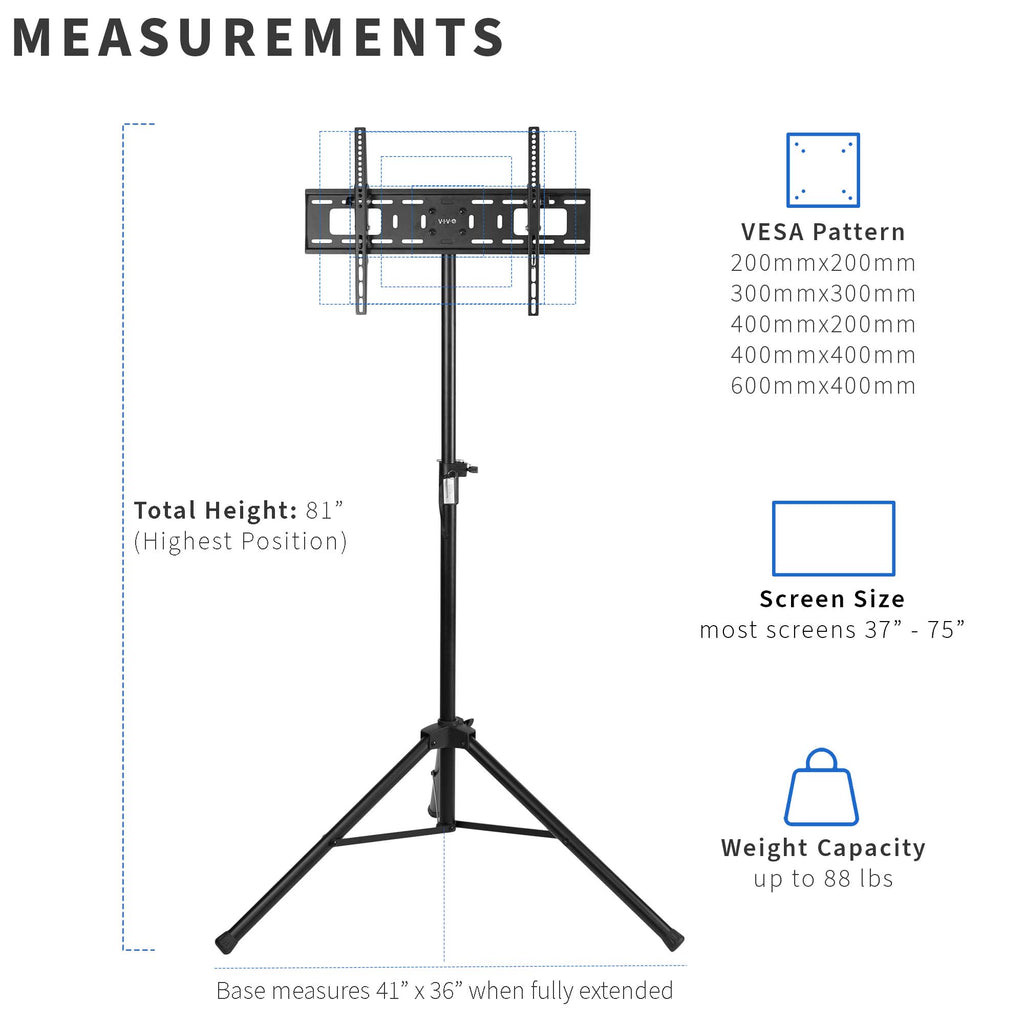 Portable Tripod TV Stand 35" to 75"