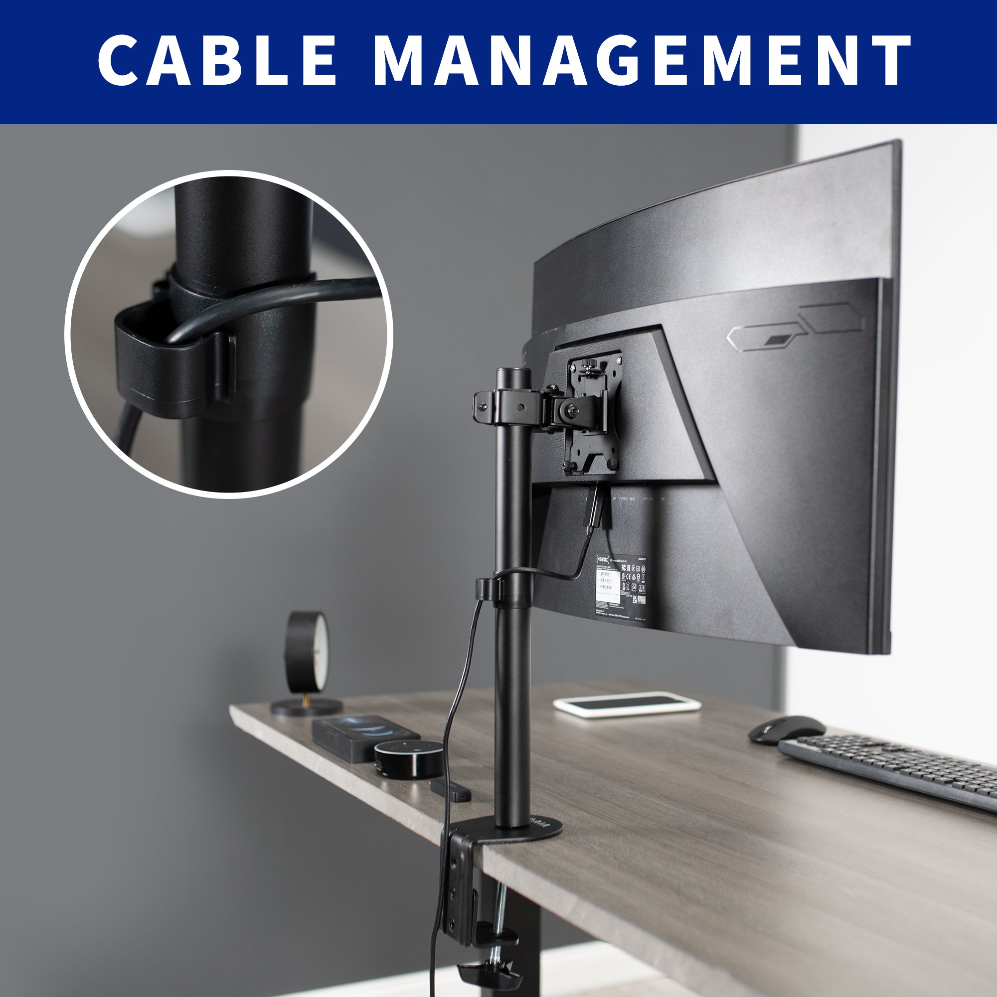 Single Monitor Desk Mount - Up to 38" Screens