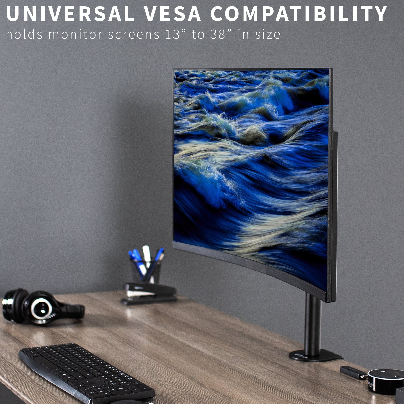 Single Monitor Desk Mount - Up to 38" Screens