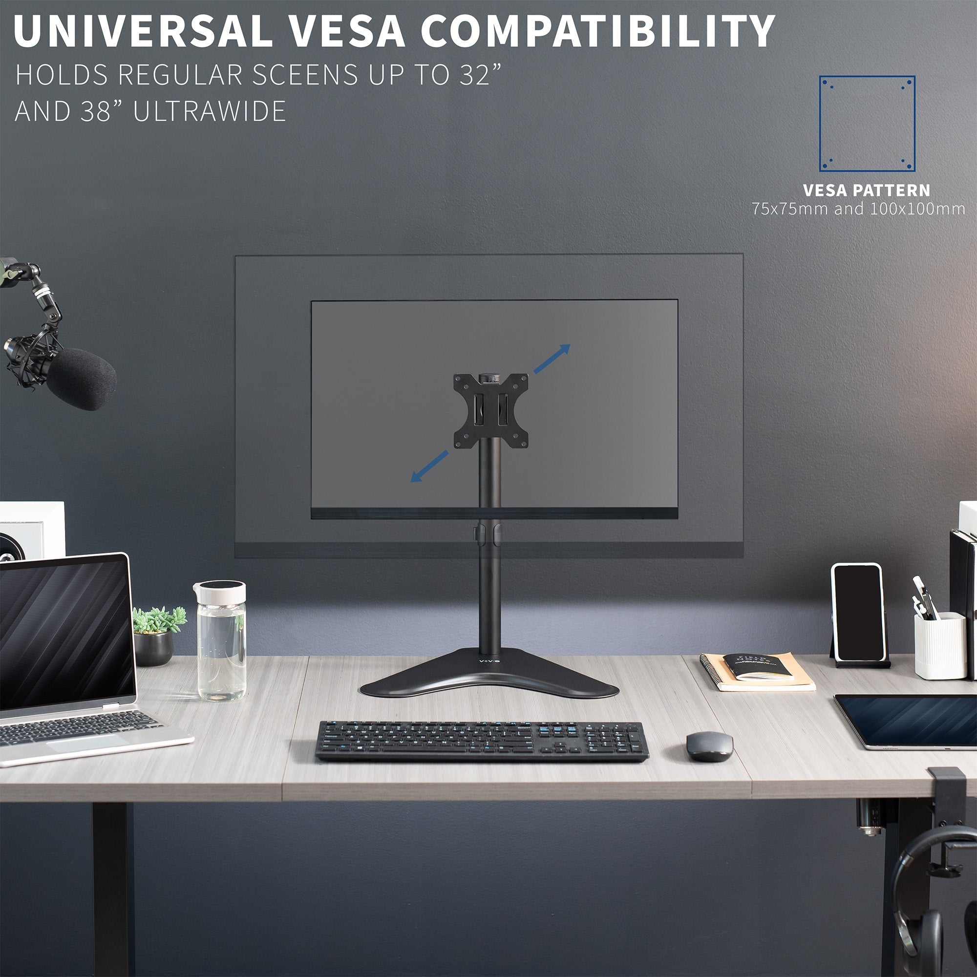 Single Monitor Desk Stand - Up to 38" Screens