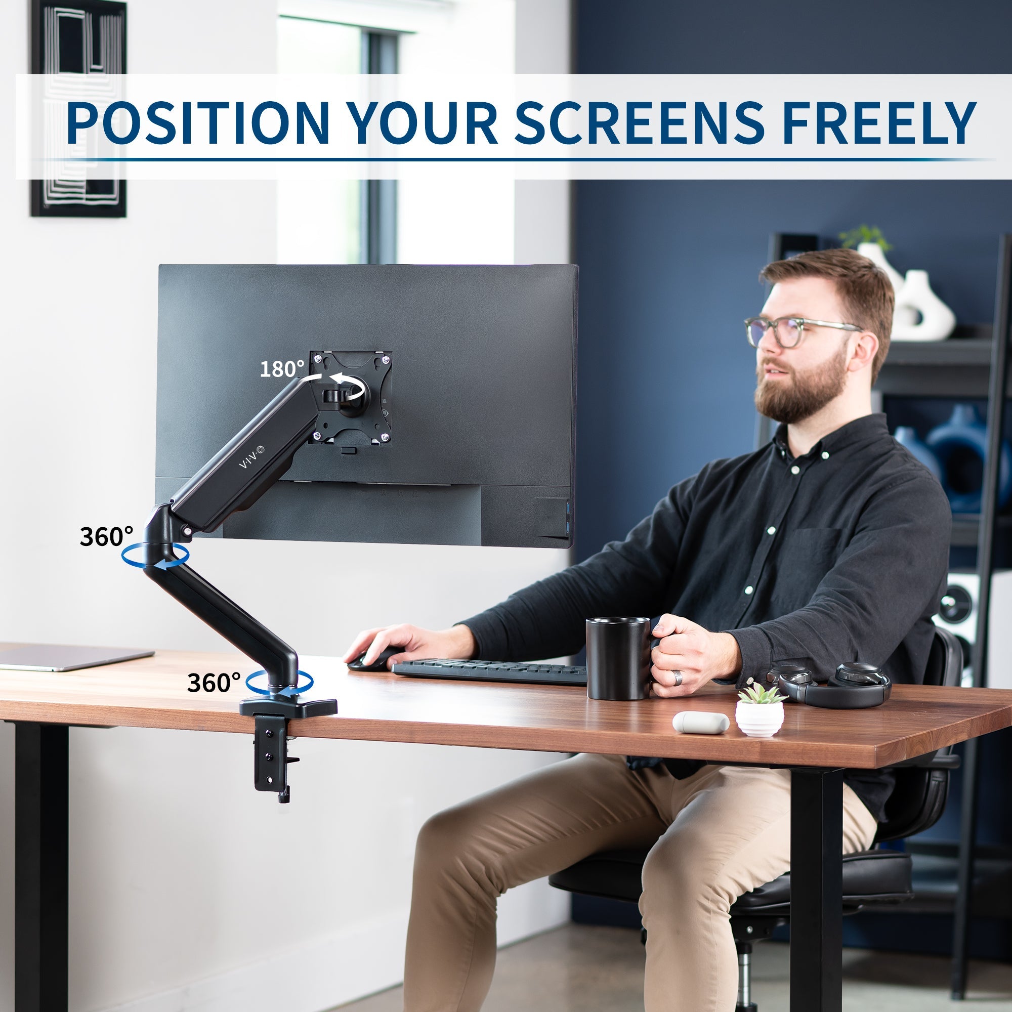 Mechanical Arm Single 17" to 32" Monitor Desk Mount
