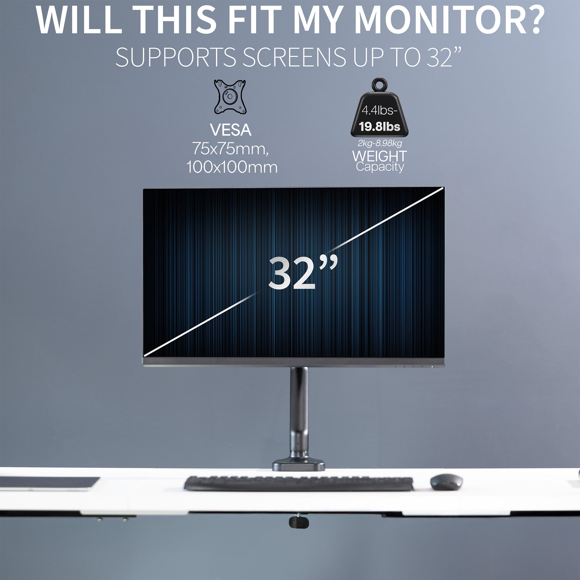 Mechanical Arm Single 17" to 32" Monitor Desk Mount
