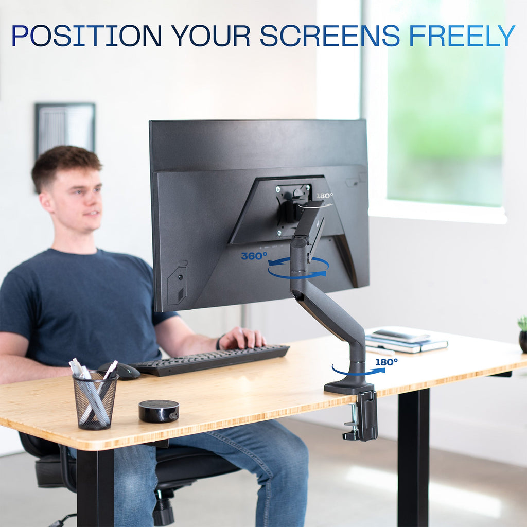 Pneumatic Arm Single 13” to 32" Monitor Desk Mount