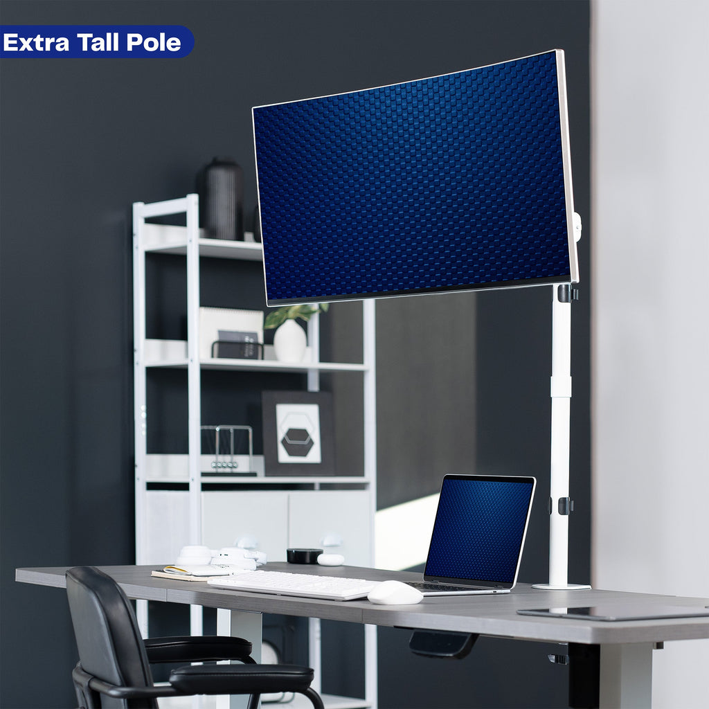 Single Monitor Extra Tall Desk Mount - Up to 38" Screens