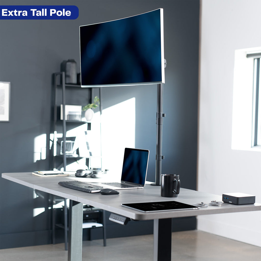 Single Monitor Extra Tall Desk Mount - Up to 38" Screens