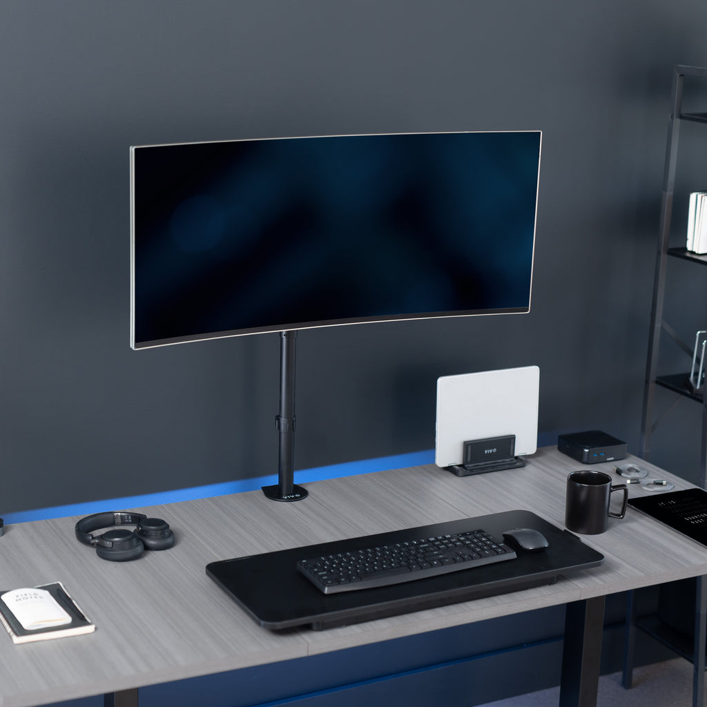 Single Monitor Extra Tall Desk Mount - Up to 38" Screens