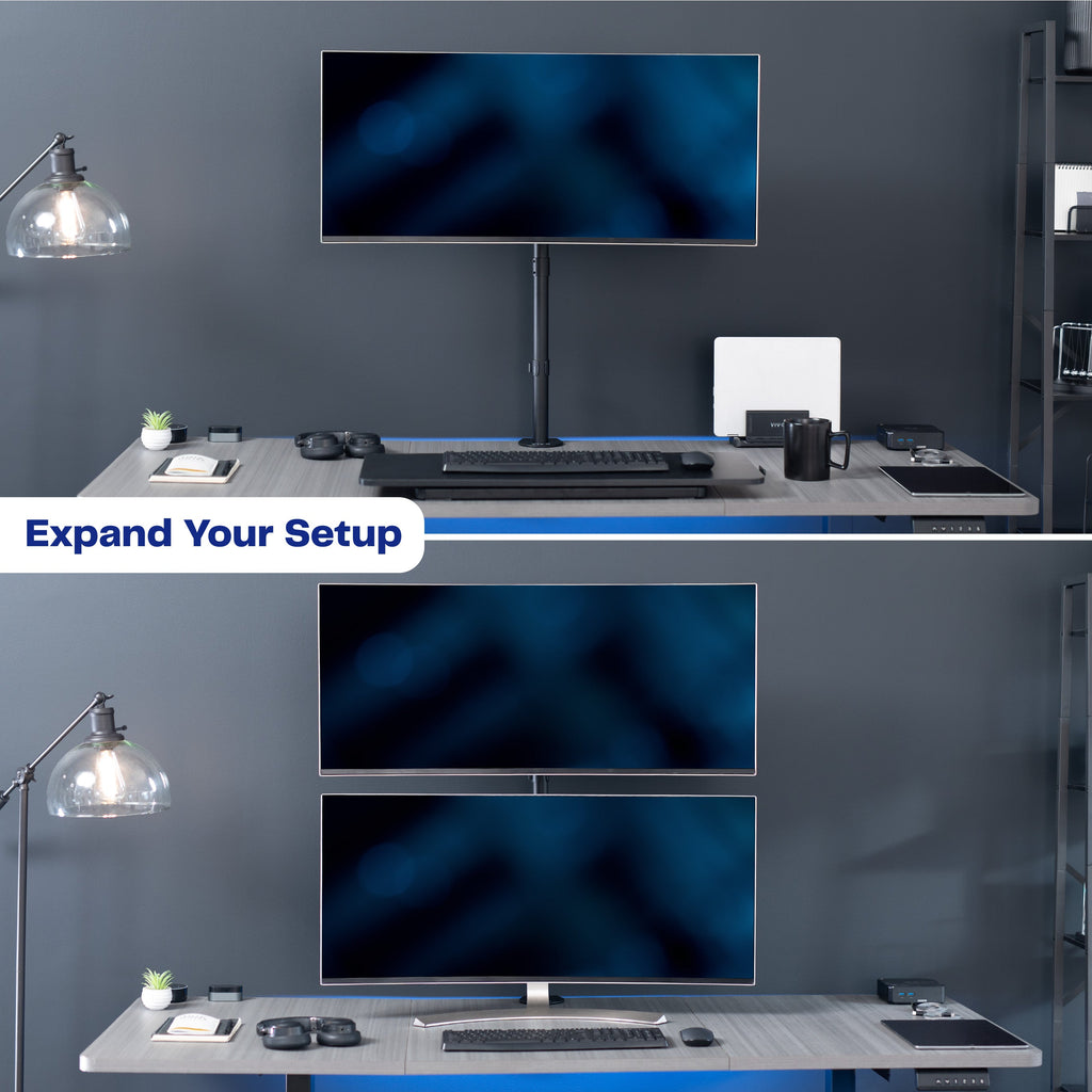 Single Monitor Extra Tall Desk Mount - Up to 38" Screens