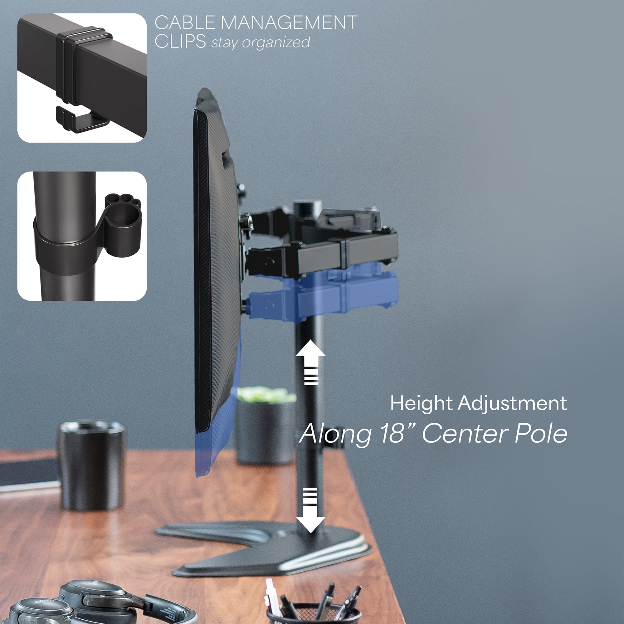 Dual Monitor Desk Stand - Up to 38" Screens