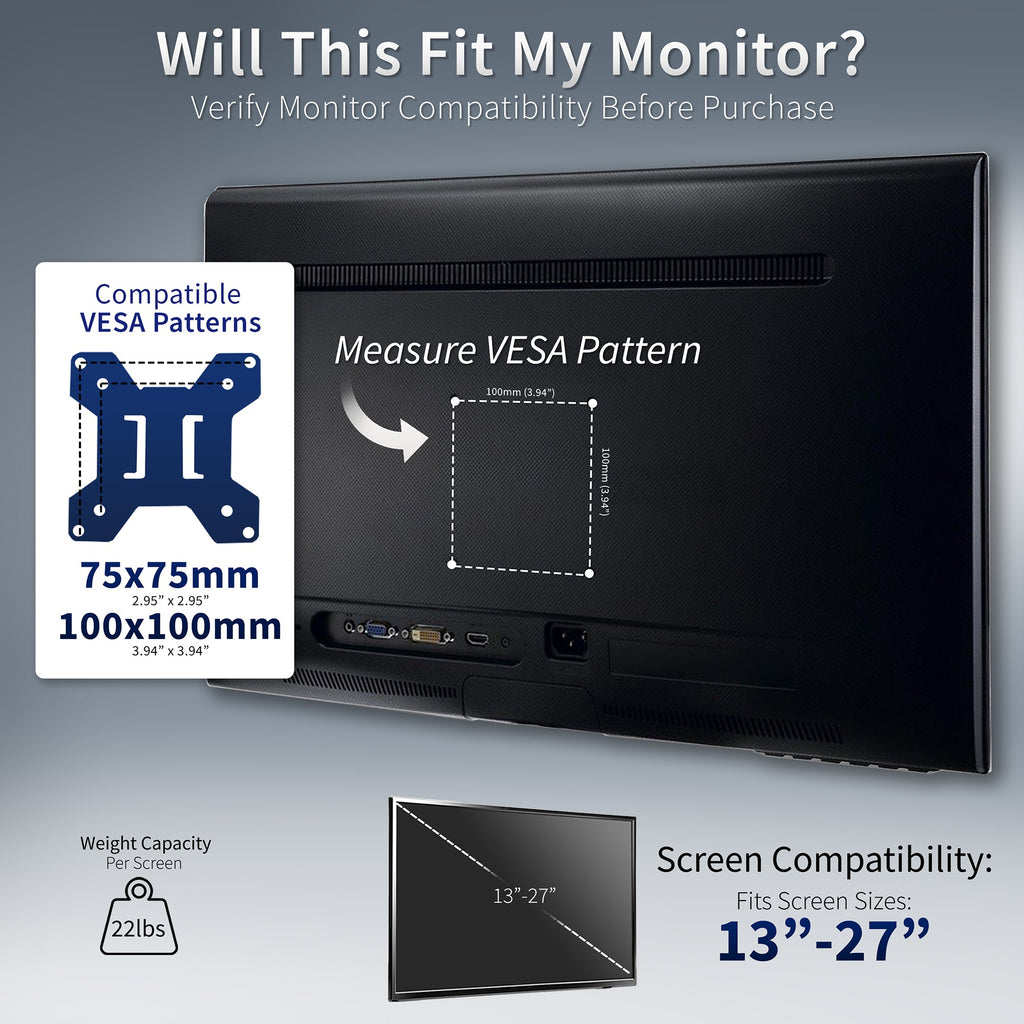 Dual Monitor Desk Stand - Up to 38" Screens
