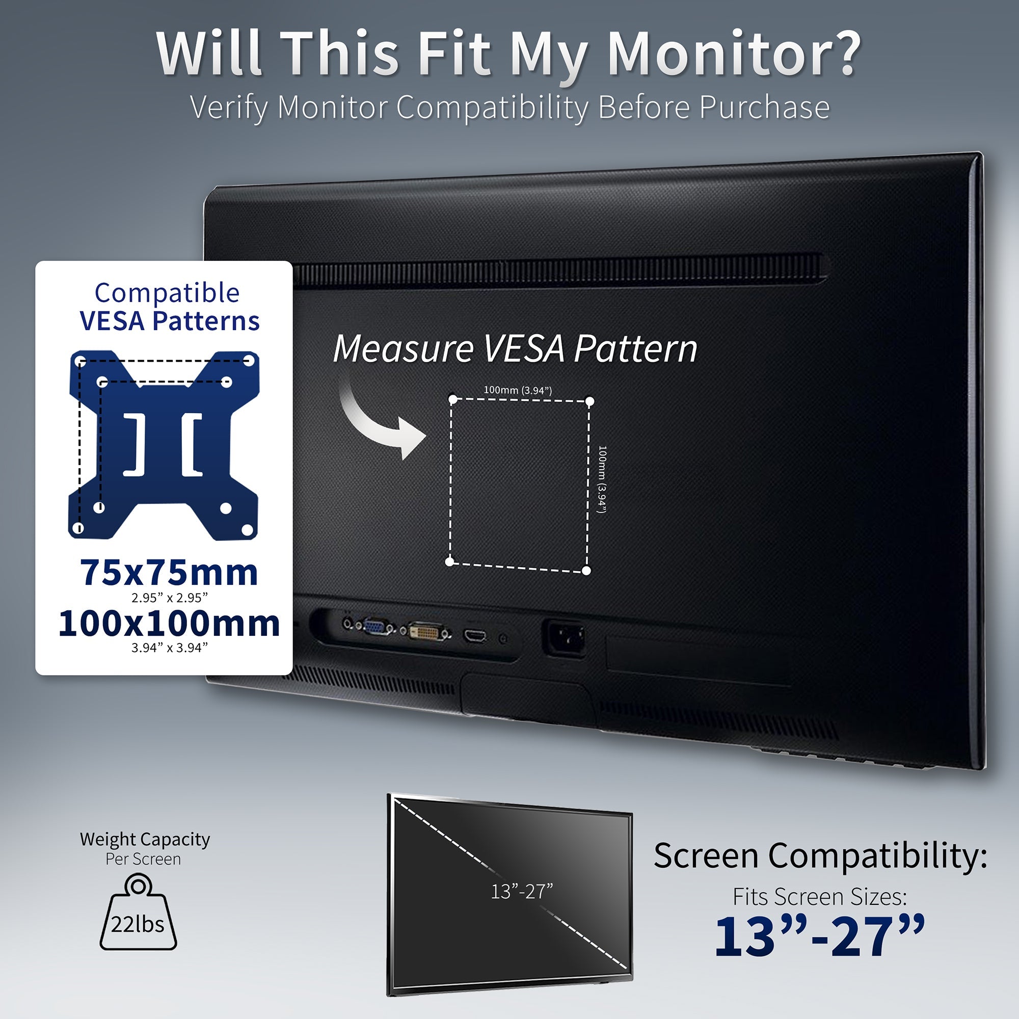 Dual Monitor Desk Stand - Up to 38" Screens