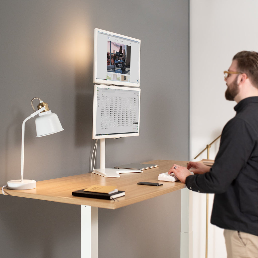 Dual Vertical 13" to 34" Monitor Desk Stand