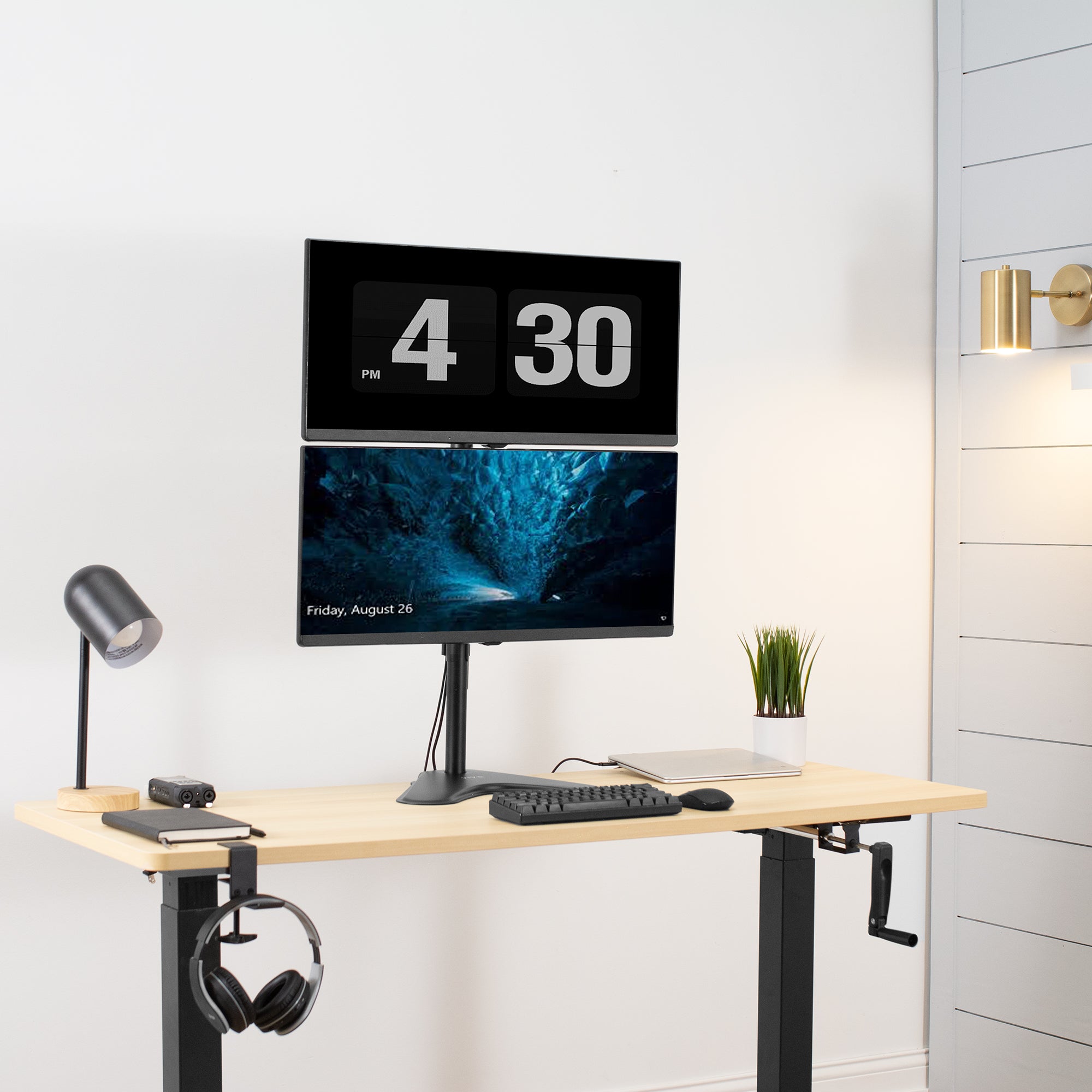 Dual Vertical 13" to 34" Monitor Desk Stand