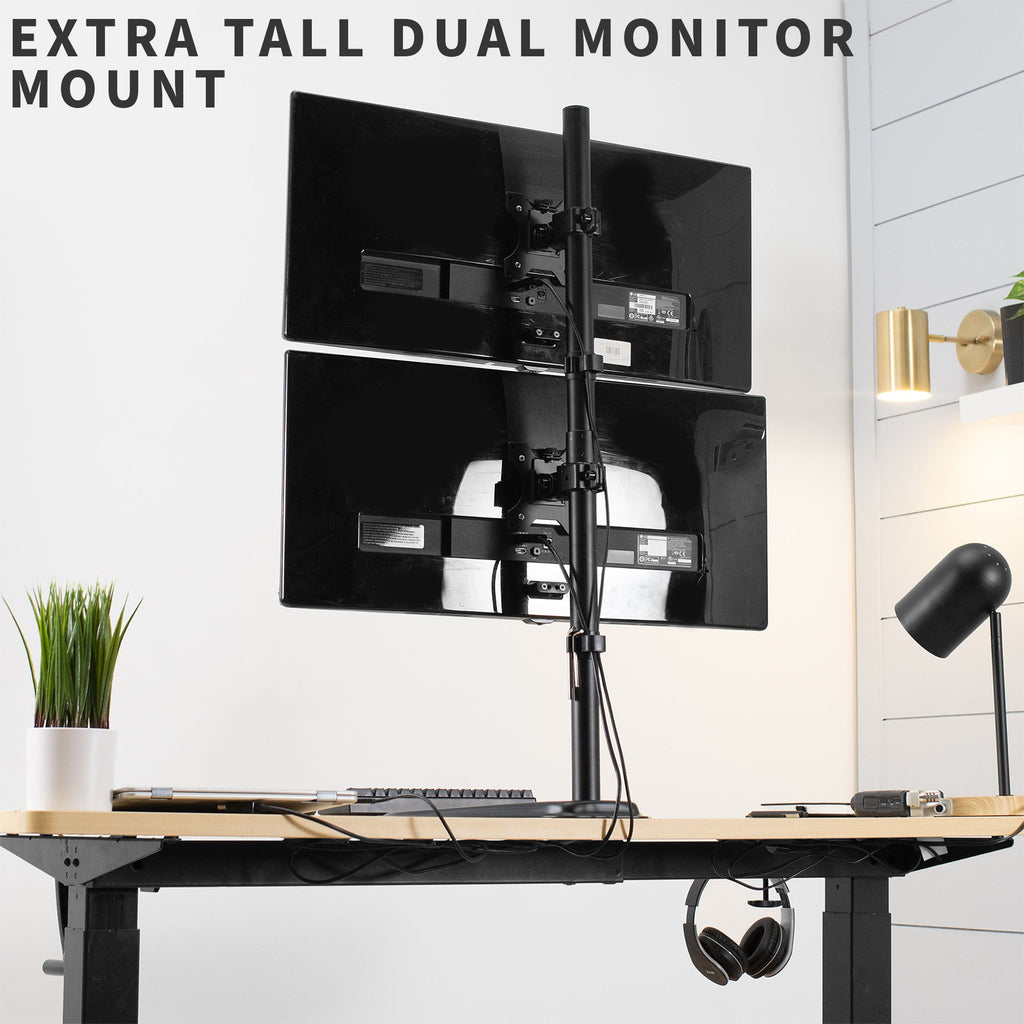 Dual Vertical 13" to 34" Monitor Desk Stand