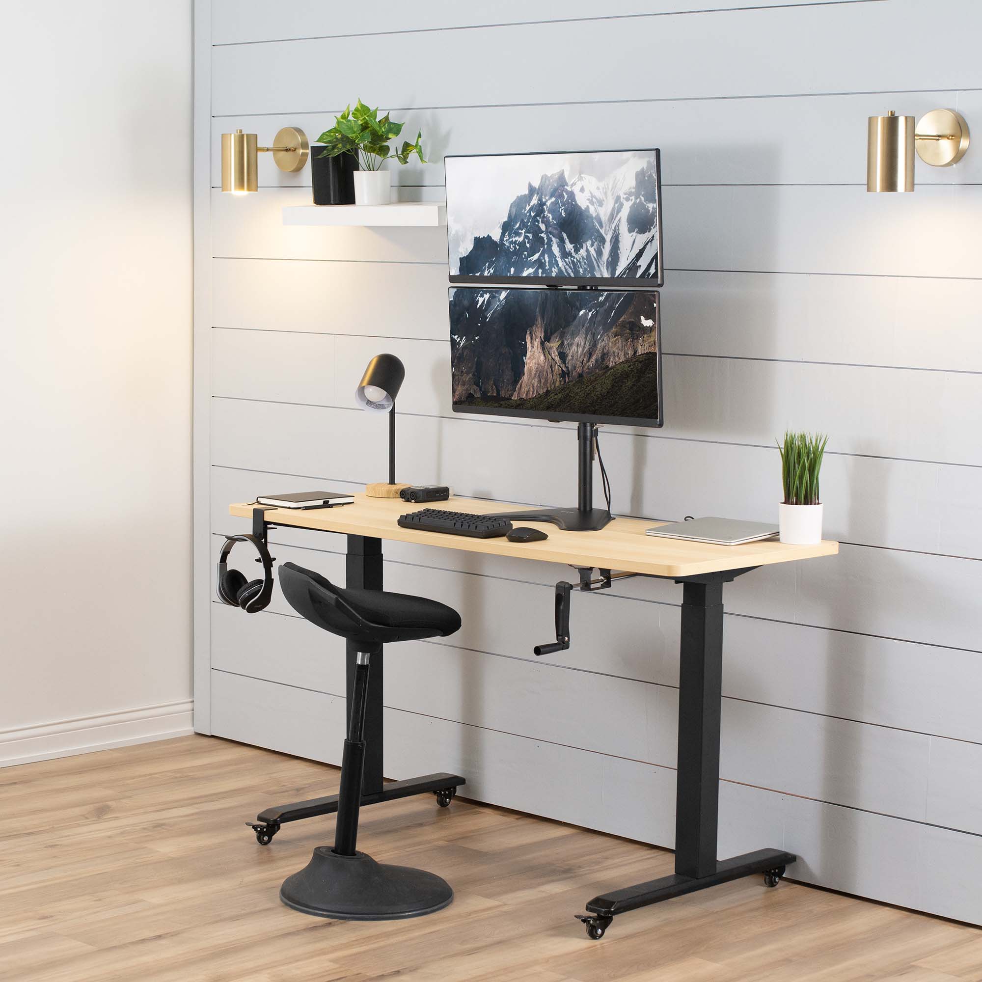 Dual Vertical 13" to 34" Monitor Desk Stand
