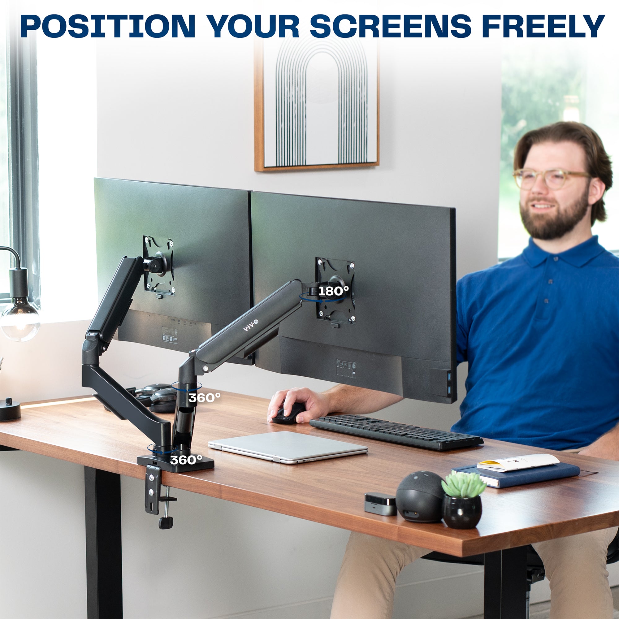 Mechanical Arm Dual 17" to 32" Monitor Desk Mount