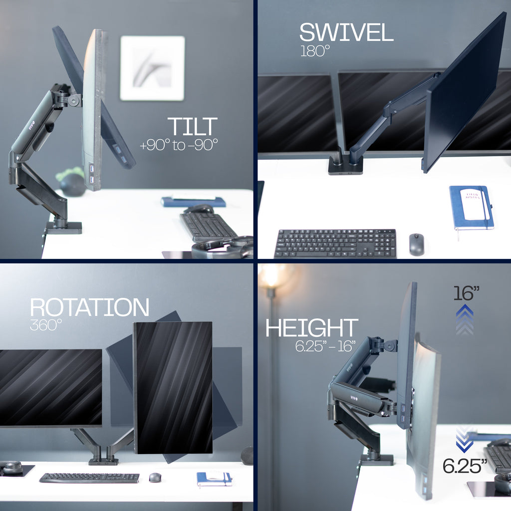 Mechanical Arm Dual 17" to 32" Monitor Desk Mount