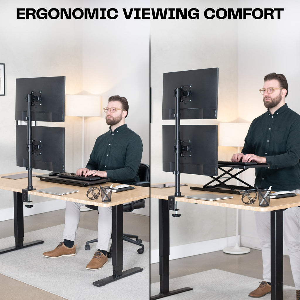 Vertical Dual 13” to 34" Monitor Desk Mount