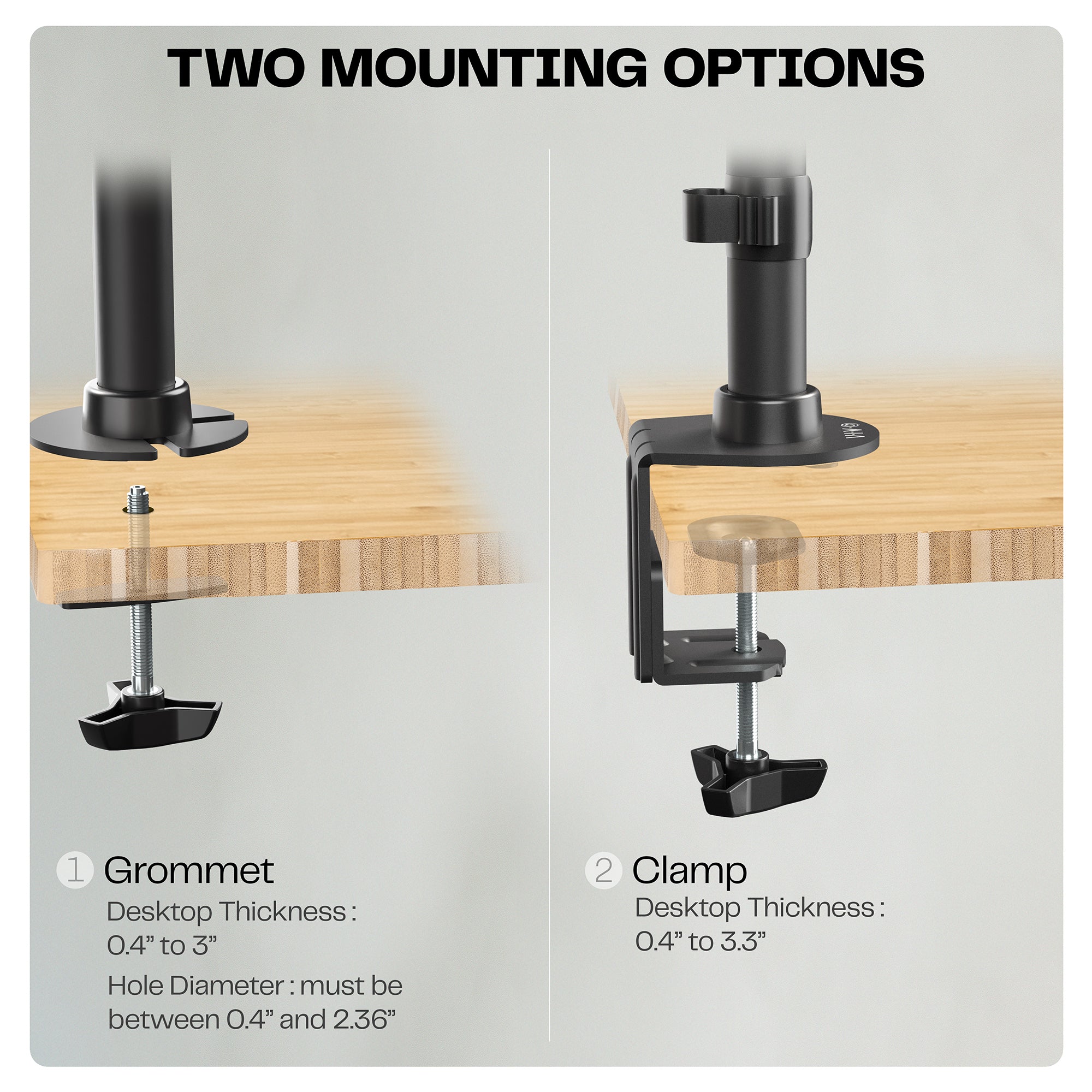 Vertical Dual 13” to 34" Monitor Desk Mount