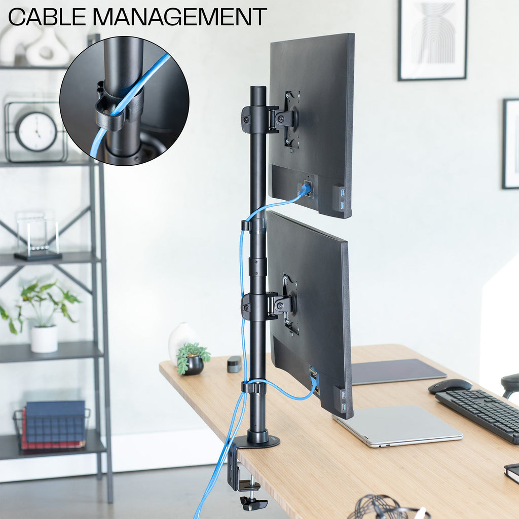 Vertical Dual 13” to 34" Monitor Desk Mount