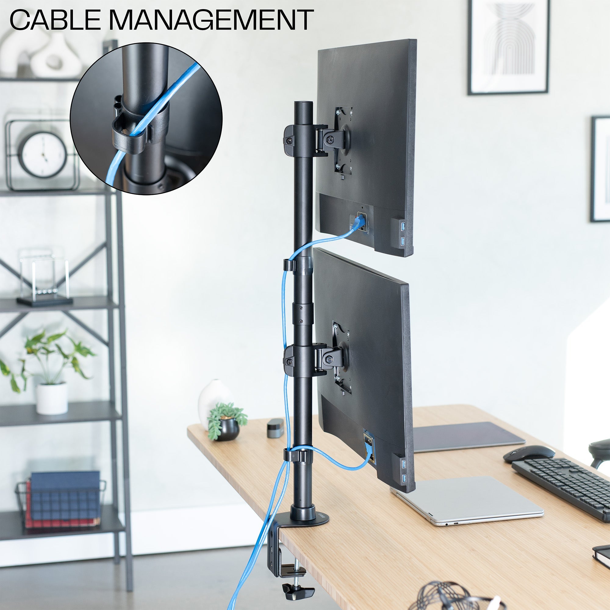 Vertical Dual 13” to 34" Monitor Desk Mount