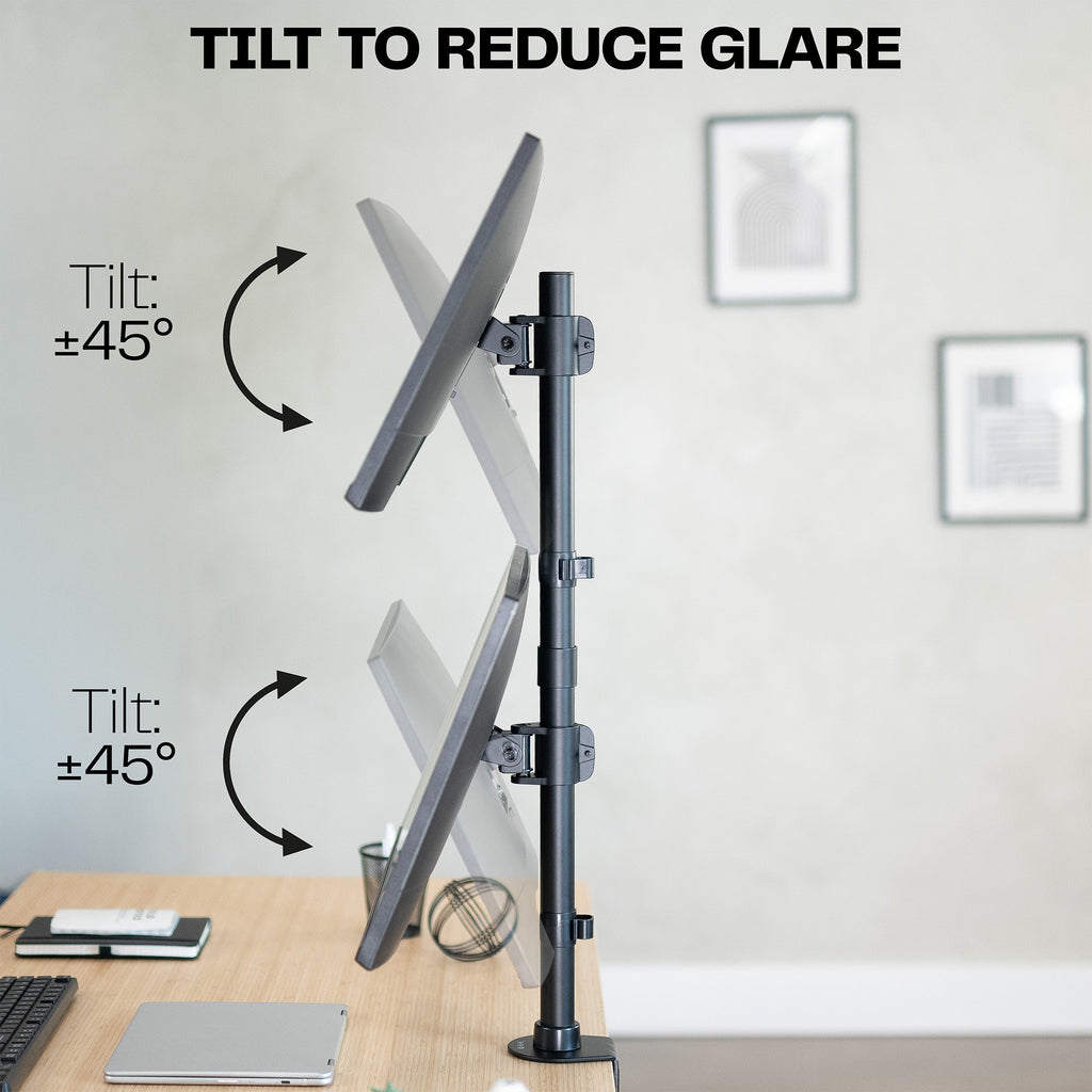 Vertical Dual 13” to 34" Monitor Desk Mount