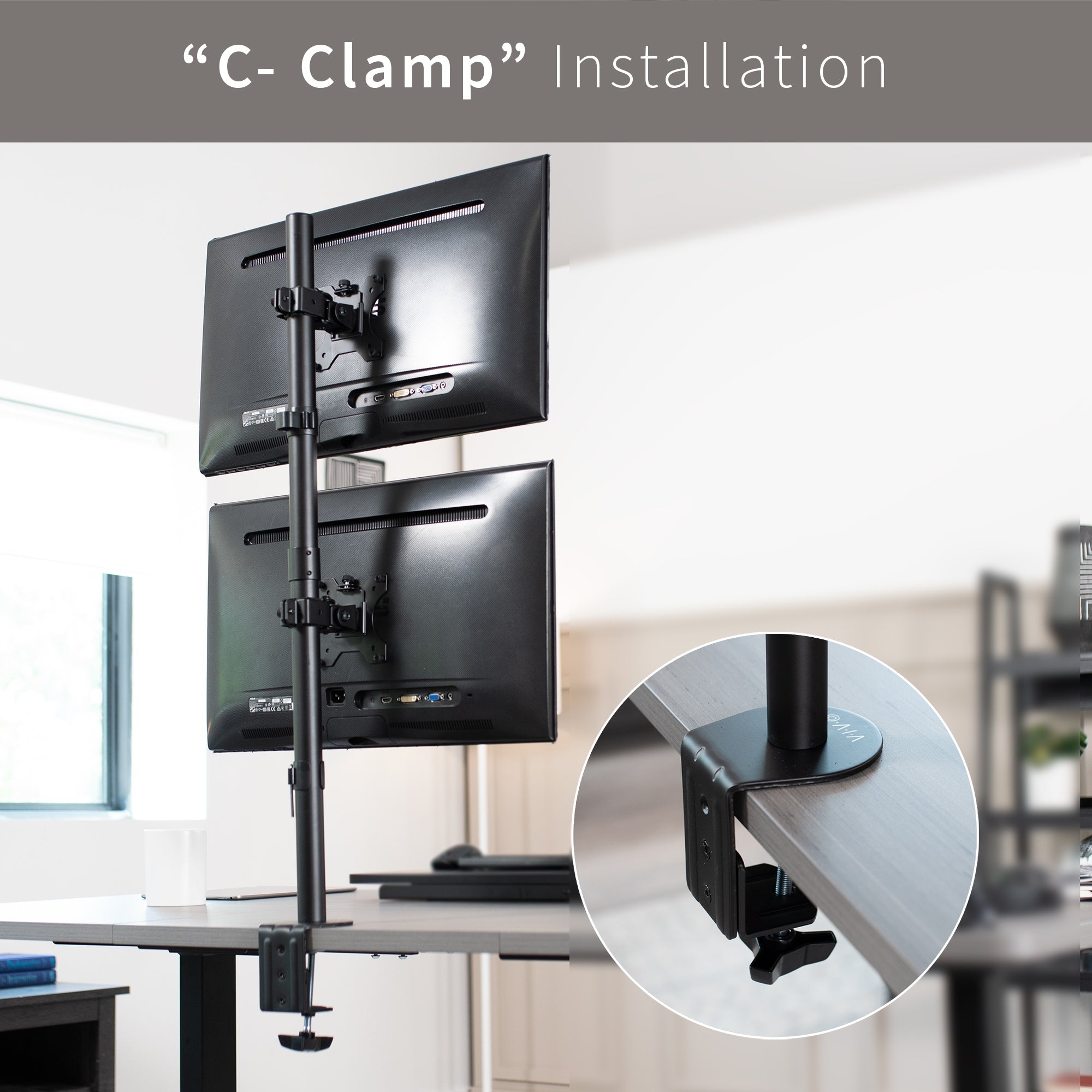 Dual Monitor Desk Mount - Up to 34" Screens