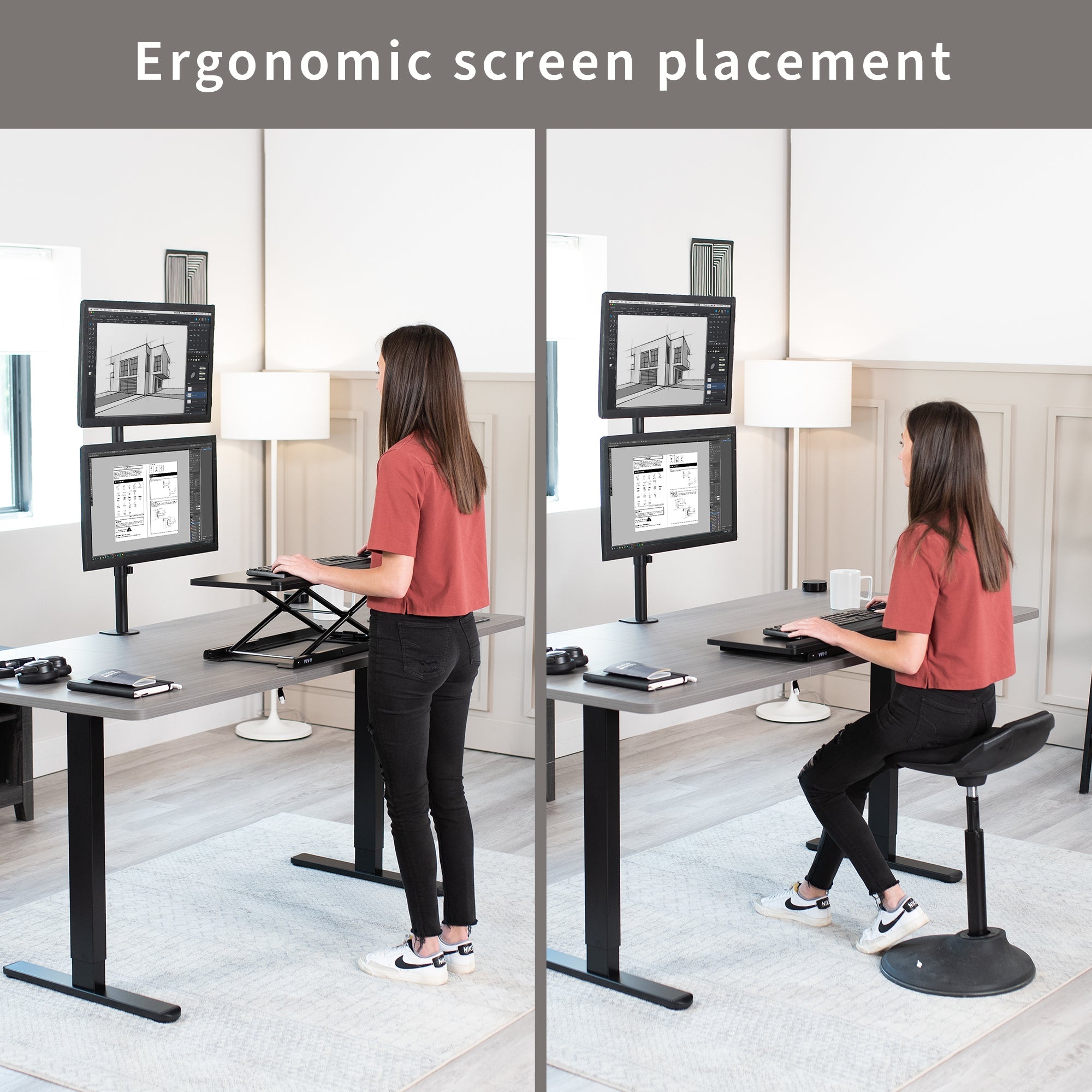 Dual Monitor Desk Mount - Up to 34" Screens