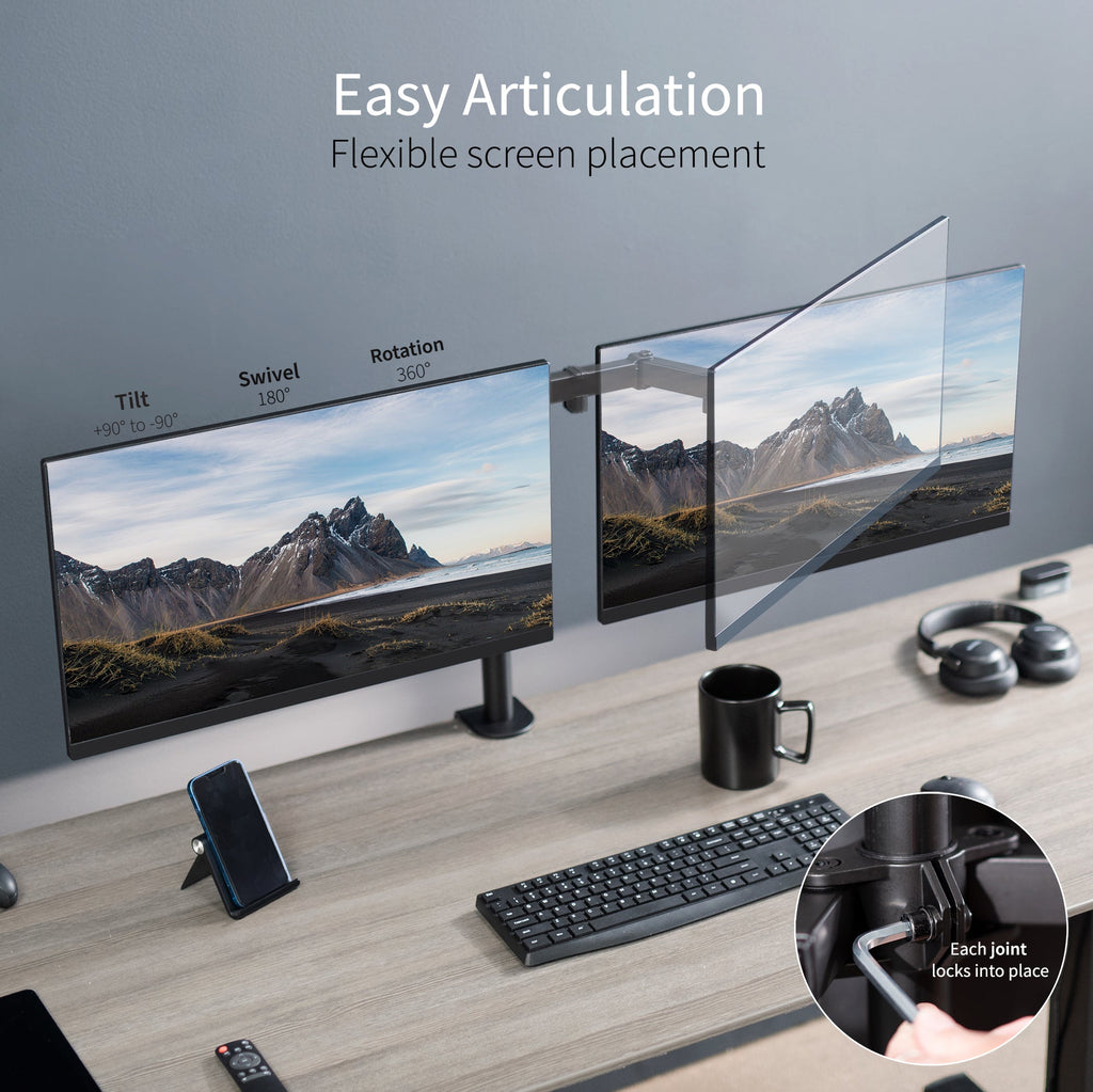 VIVO Dual Monitor Desk Mount Adjustable Stand