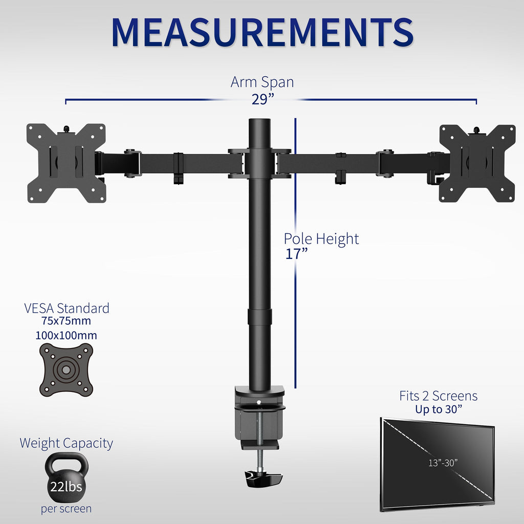 VIVO Dual Monitor Desk Mount Adjustable Stand