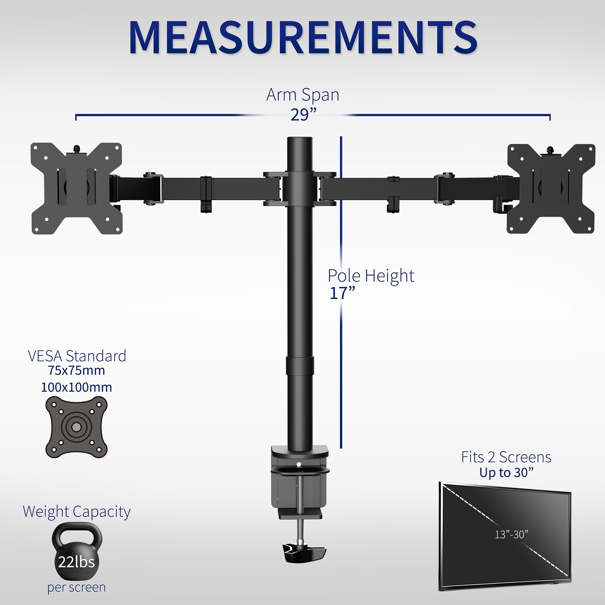 VIVO Dual Monitor Desk Mount Adjustable Stand