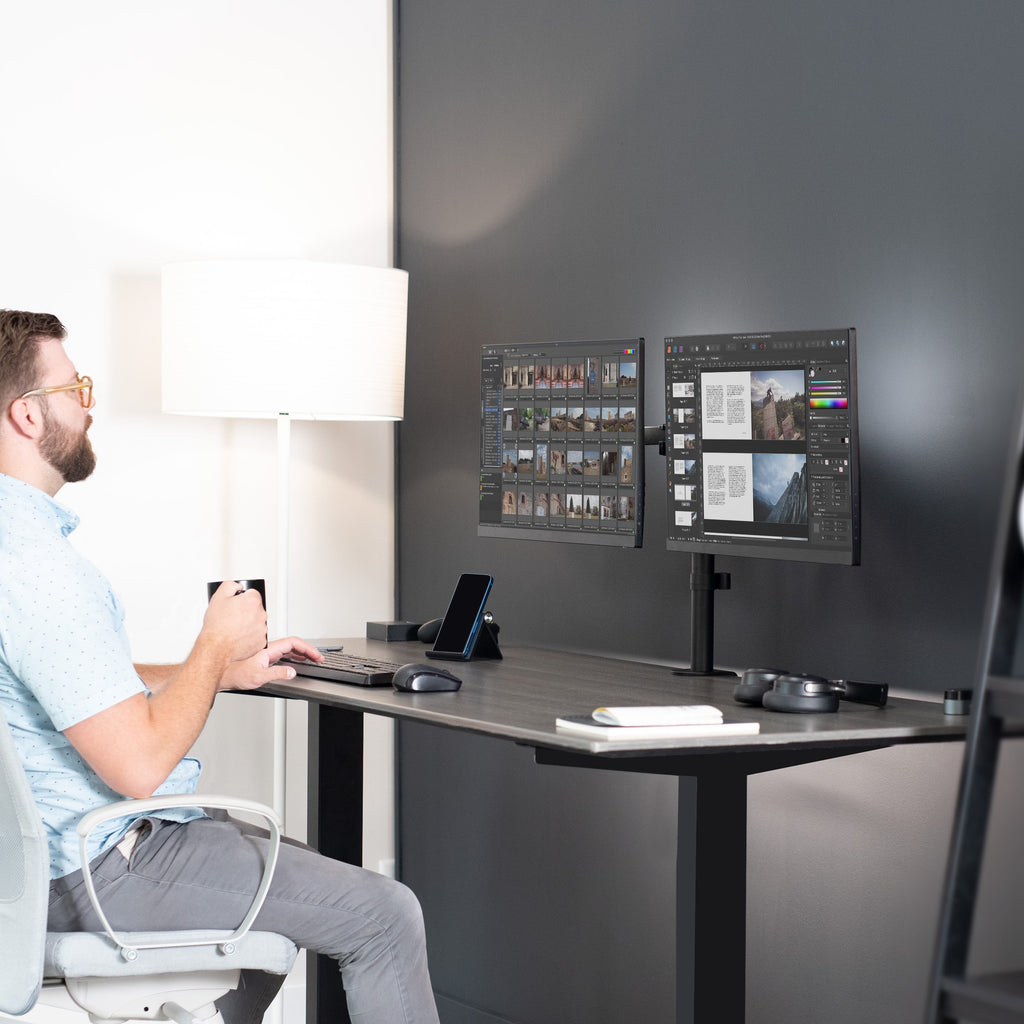 VIVO Dual Monitor Desk Mount Adjustable Stand
