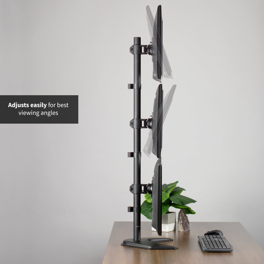 Vertical Triple 13” to 27" Monitor Desk Stand