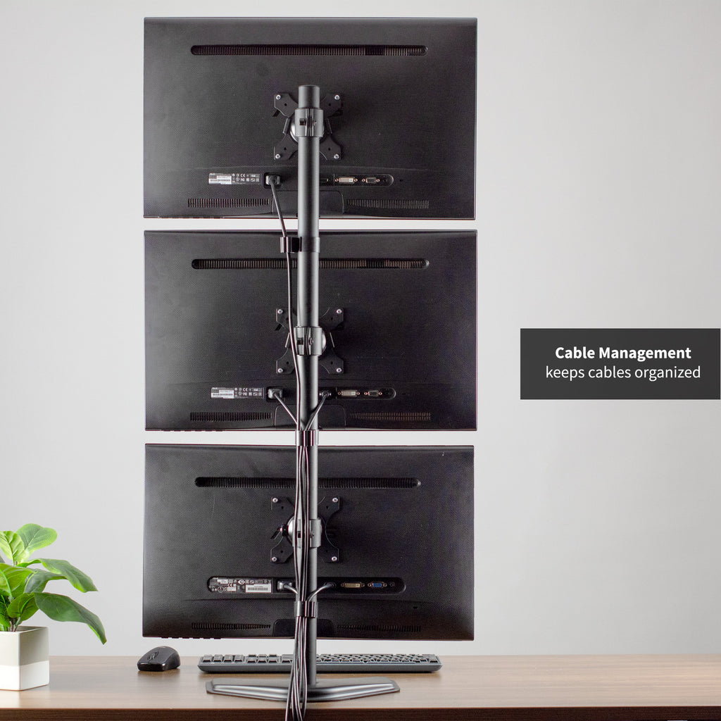 Vertical Triple 13” to 27" Monitor Desk Stand
